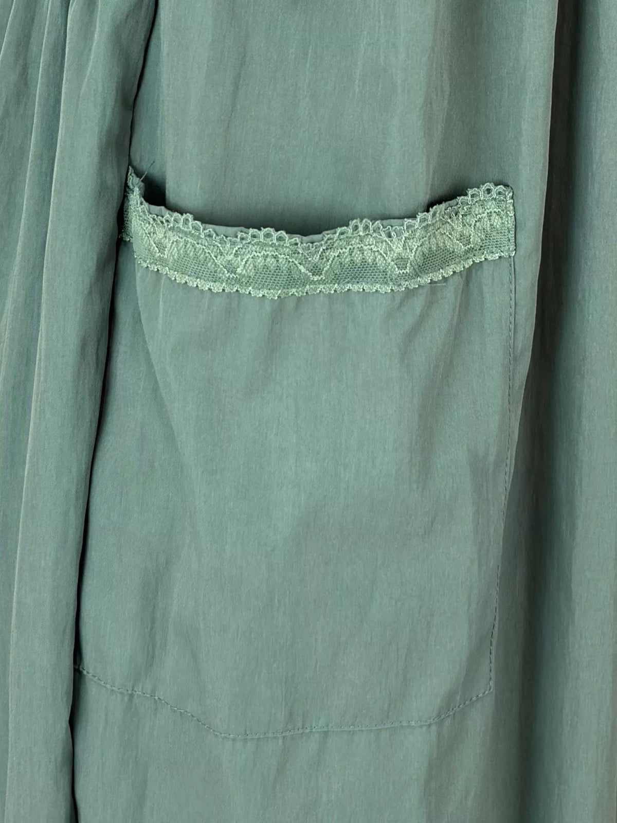 Lace Detail Wide-Leg Jumpsuit in Moss