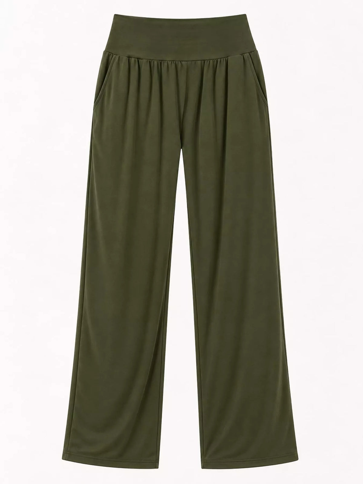High-Rise Wide-Leg Pants with Pockets
