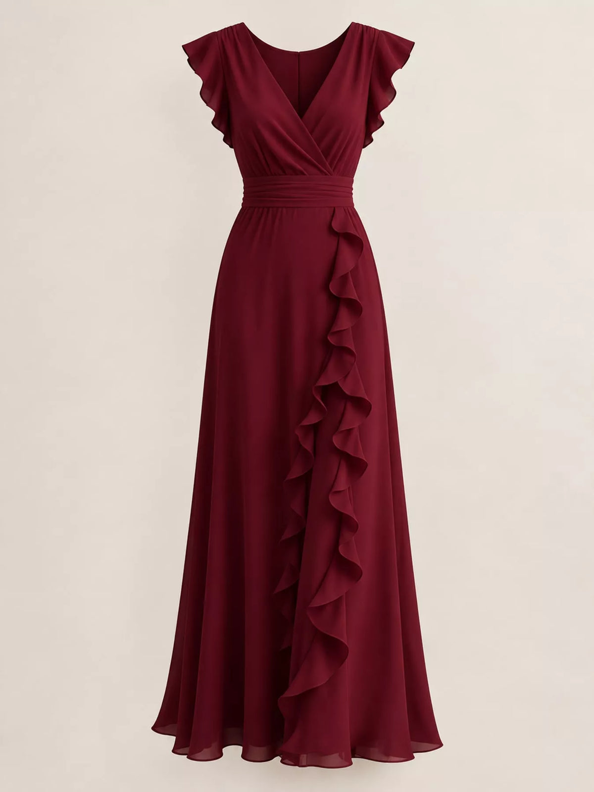 Ruffled Surplice Maxi Dress