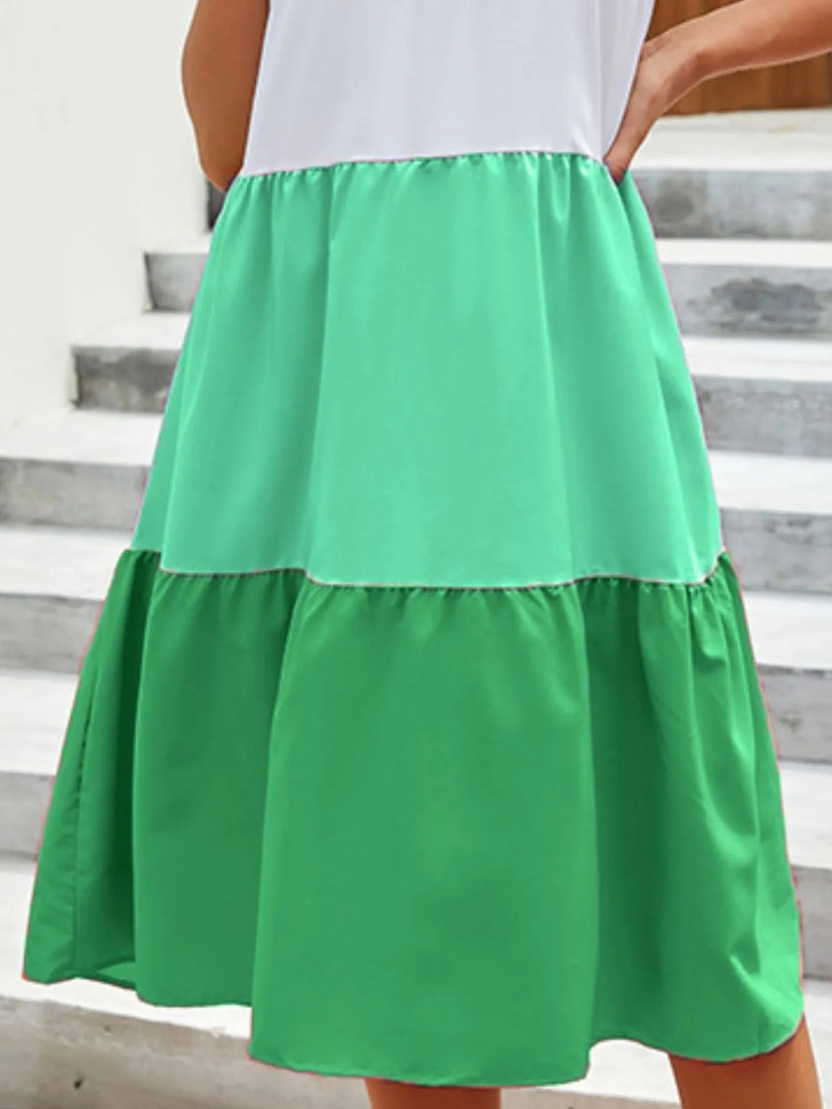 Color Block Tiered Ruffle Summer Dress by ArtisticExpression