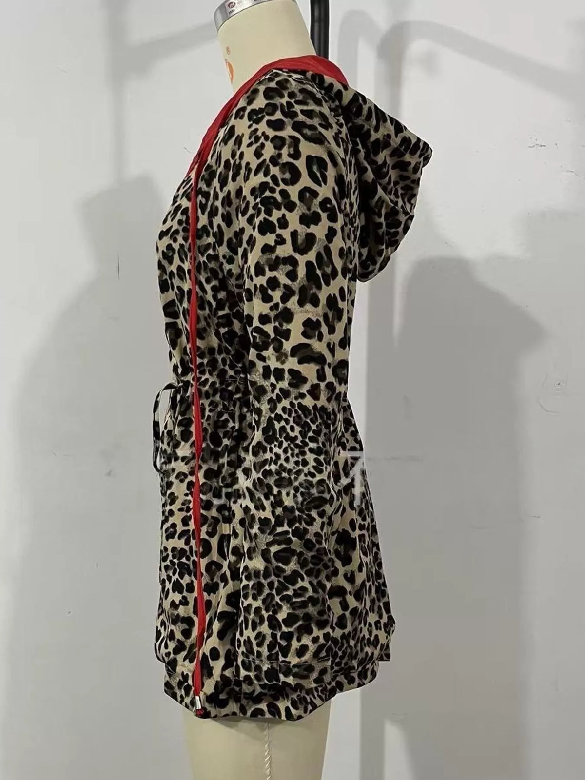 Belted Hooded Drawstring Jacket
