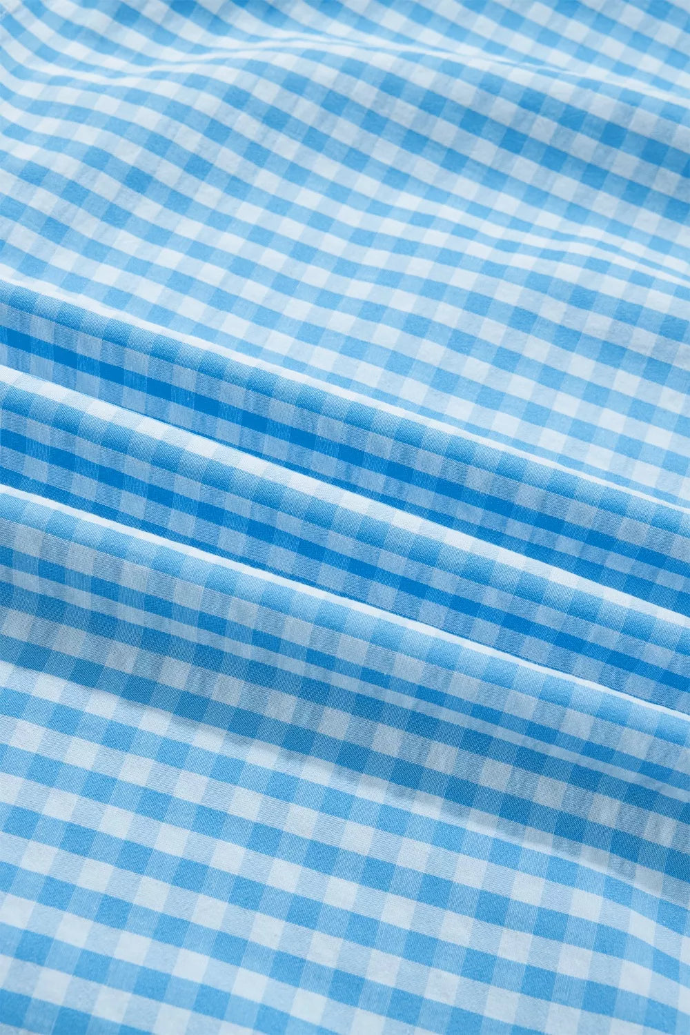 Knot Back Ruffled Gingham Maxi Dress in Light Blue