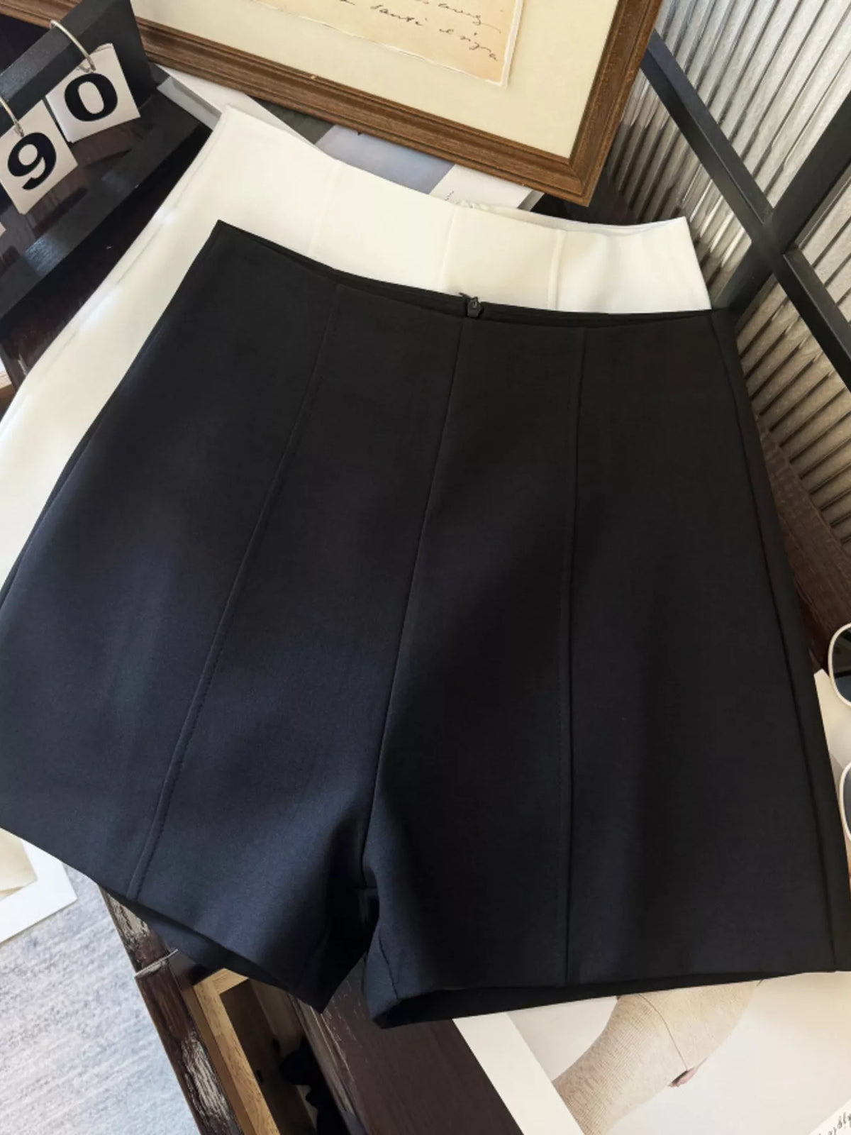 High Waist Shorts with Zip Closure