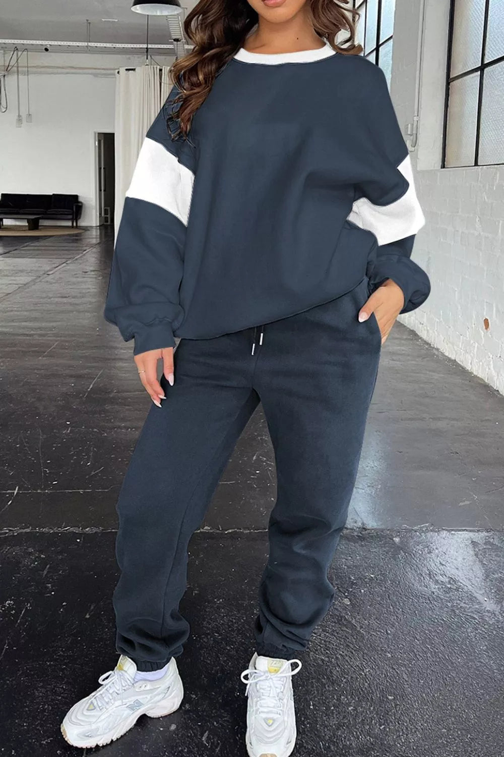 Drop Shoulder Sweatshirt and Joggers Set