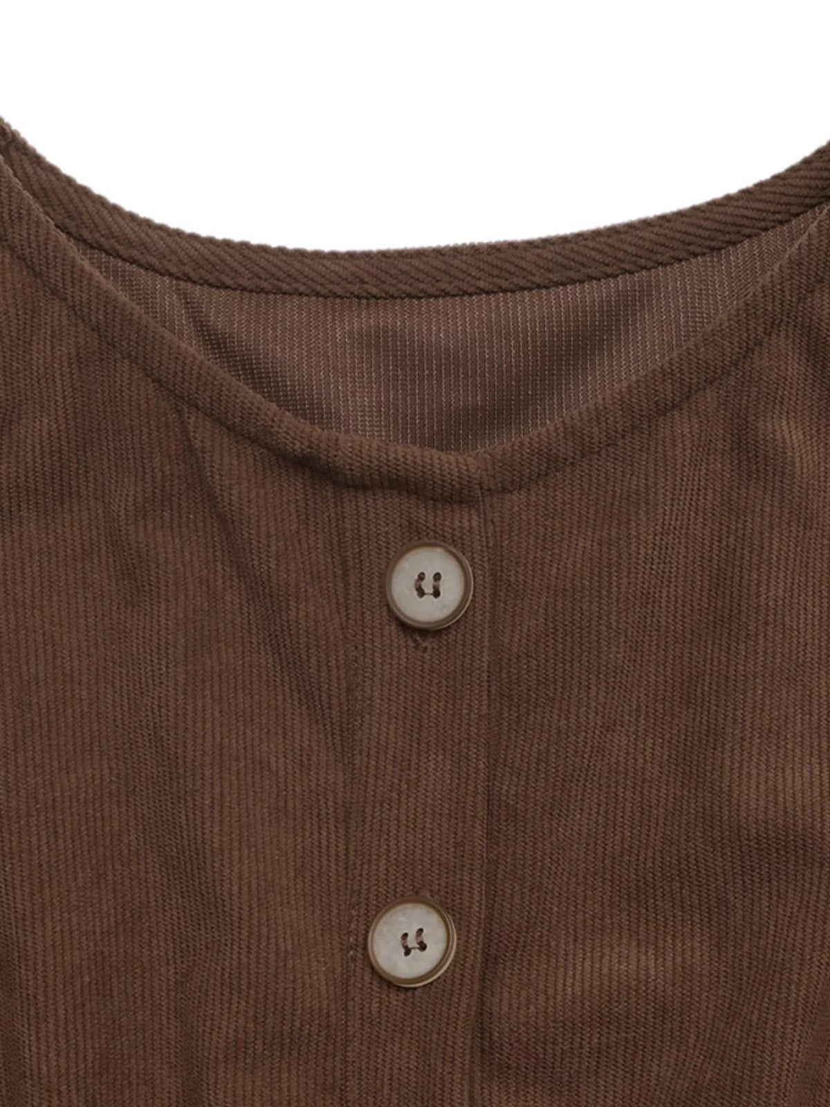 Corduroy Button-Down Maxi Dress in Coffee Brown