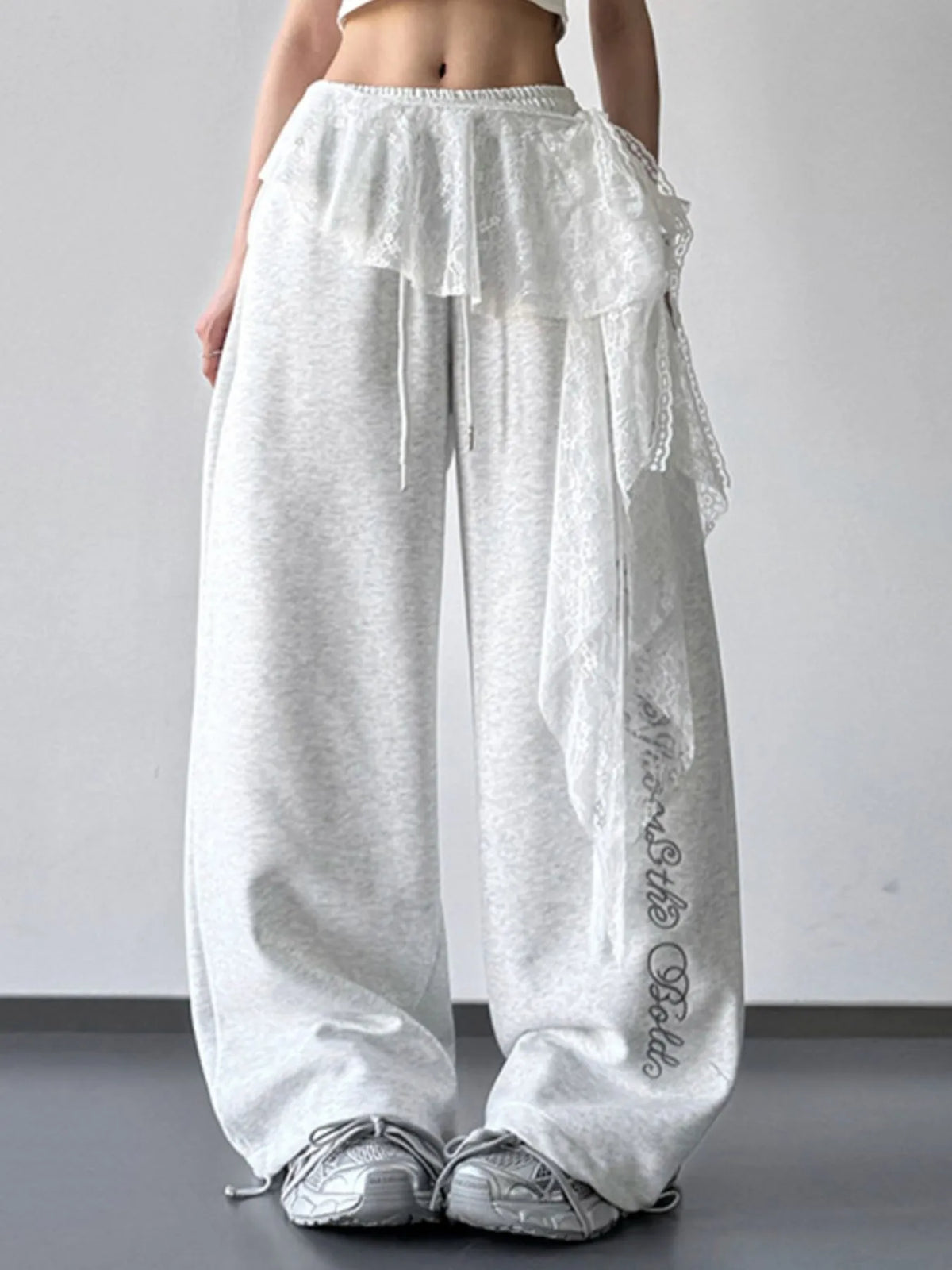 Loose-Fit Drawstring Wide-Leg Pants