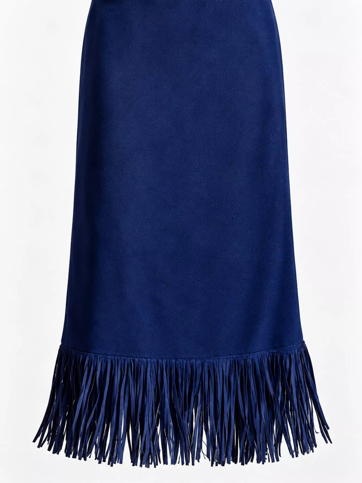 High-Waisted Fringe Midi Skirt