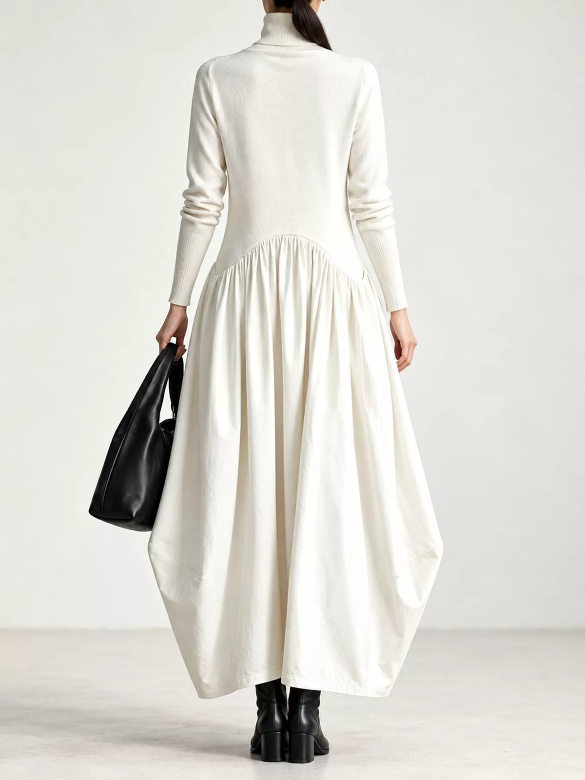 Turtleneck Long-Sleeve Maxi Dress