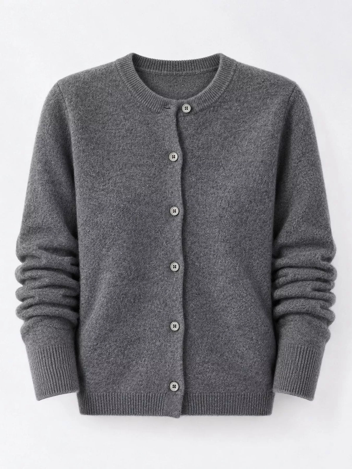 Crew Neck Button-Down Cardigan
