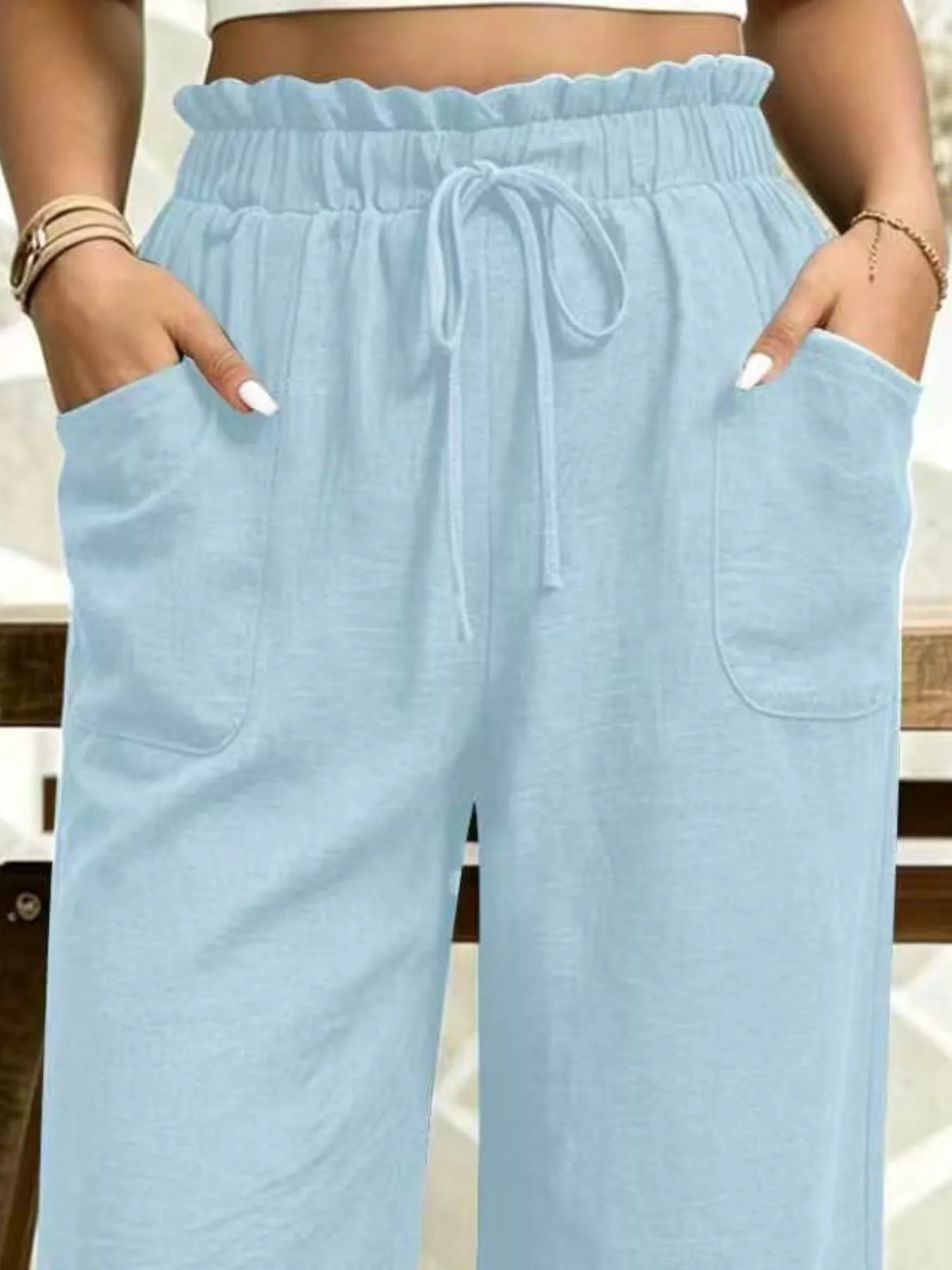 Paperbag Waist Drawstring Capris