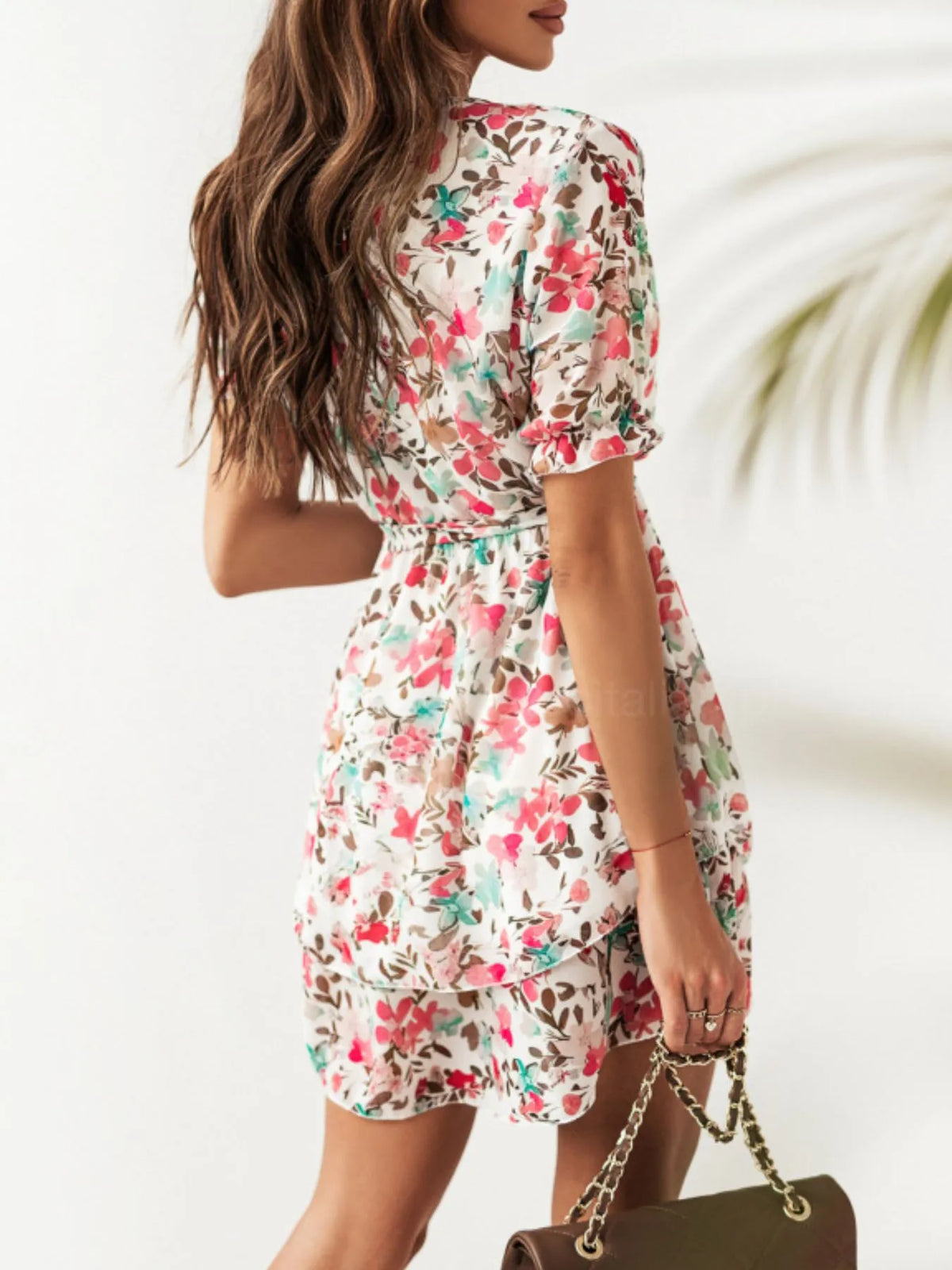 Layered Mini Dress with Ruffle Hem in Small Floral