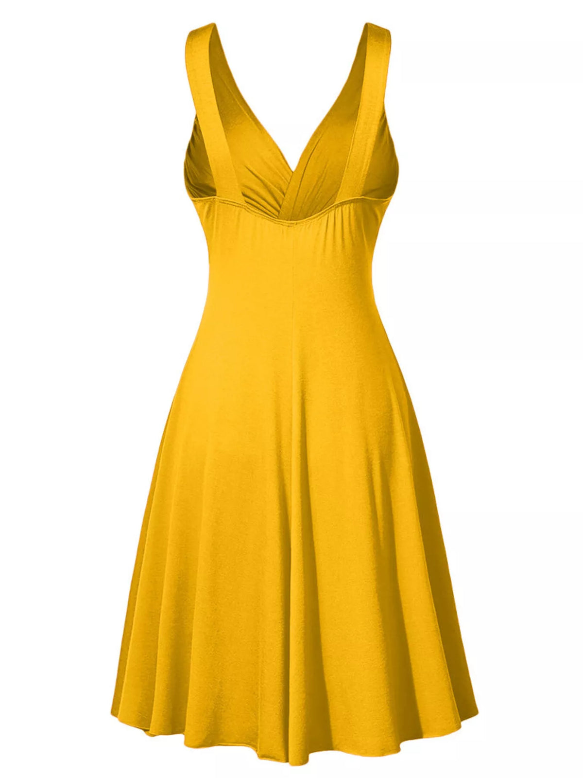 Twisted Sleeveless Ruched Waist A-Line Dress