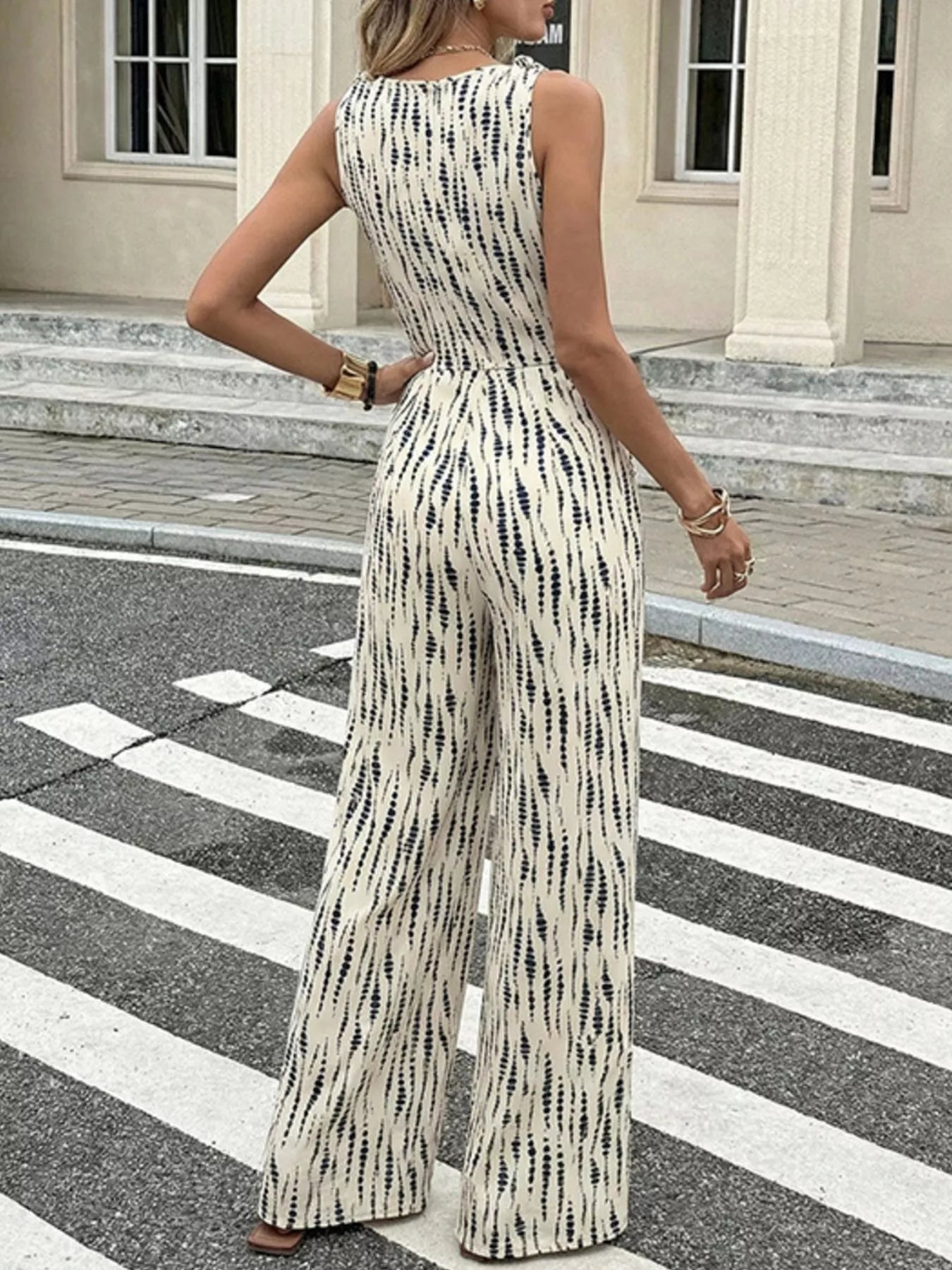 Printed Wide-Leg Jumpsuit