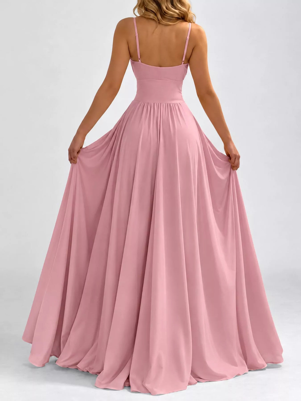 Sleeveless High-Slit Flowy Maxi Dress