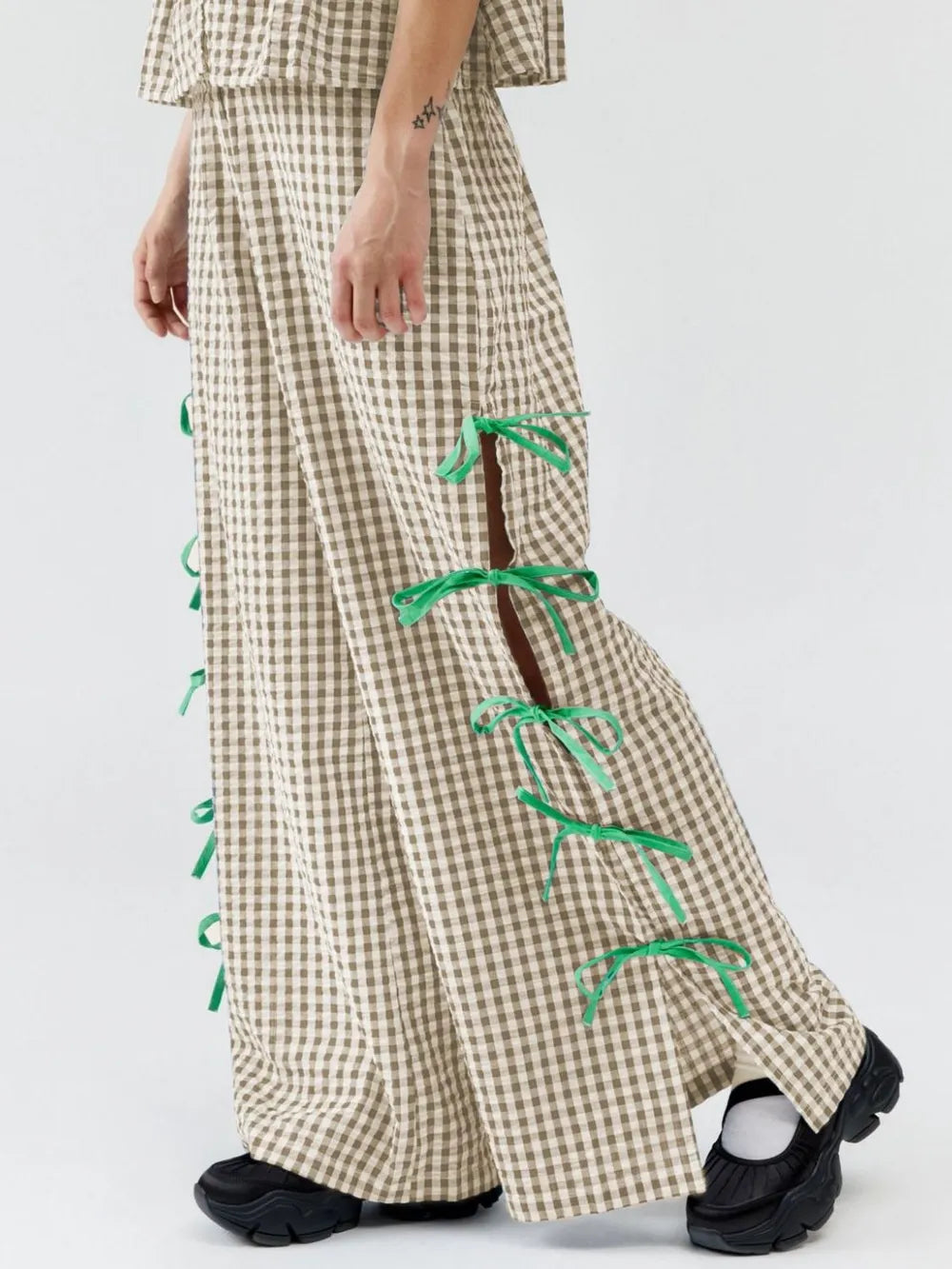 Plaid Pants in Blush Pink by Mystique Q