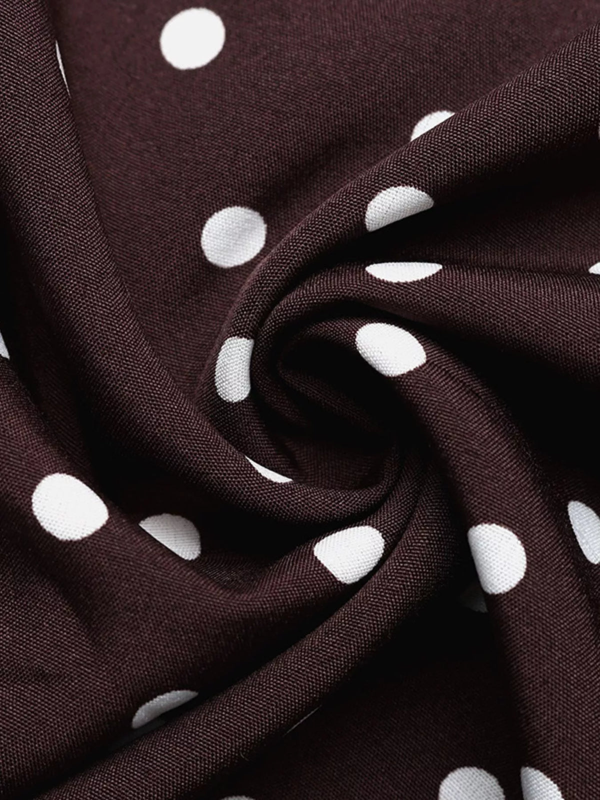 Halter Neck Polka Dot Maxi Dress in Brown