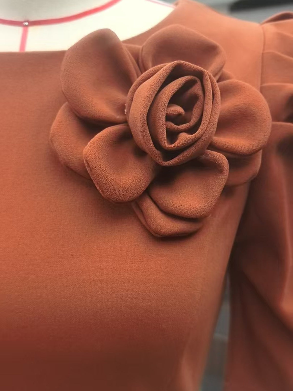 Floral Short Sleeve Ruched Bodycon Midi Dress in Light Brown