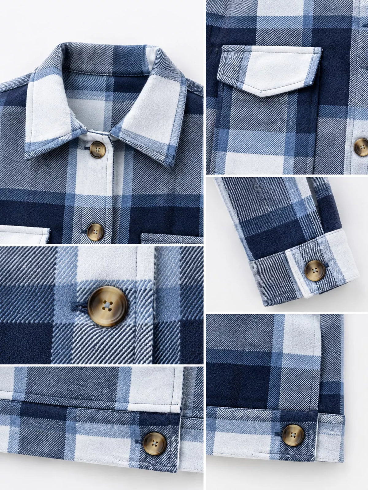 Plaid Button-Up Cropped Jacket