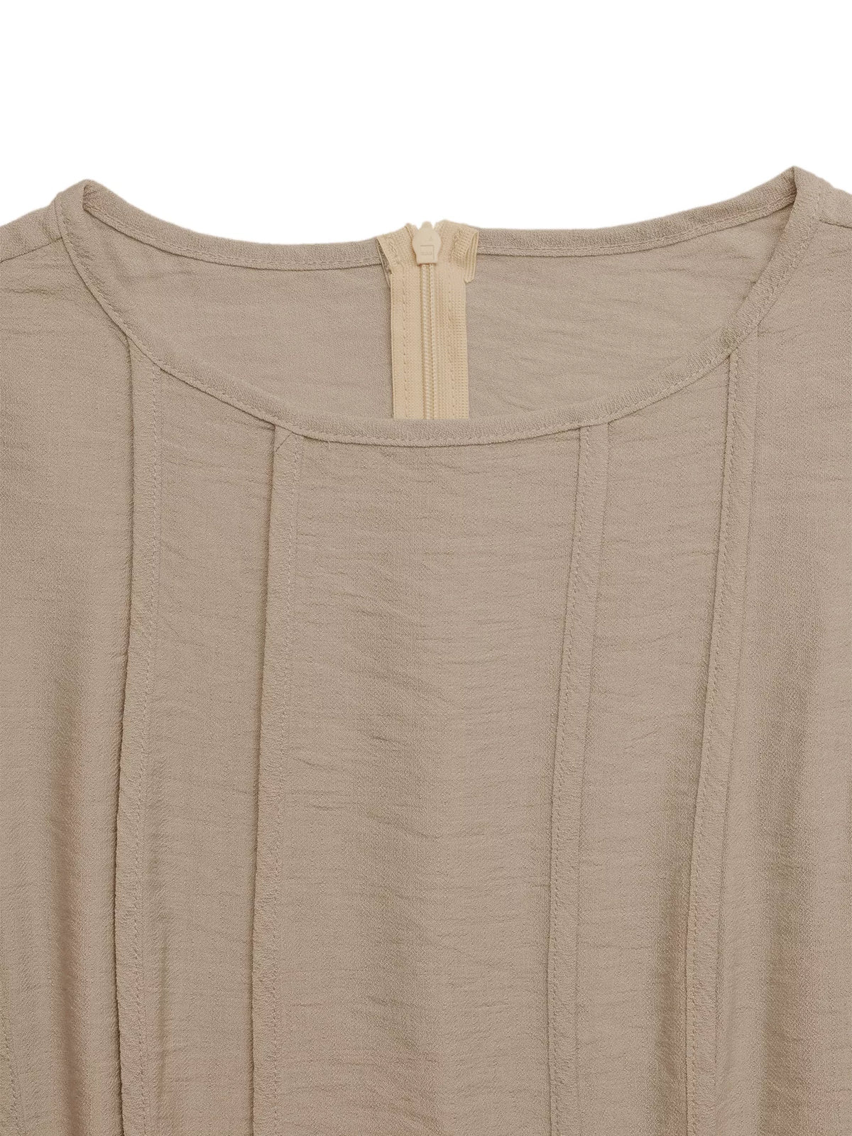 Round Neck Sleeveless Texture Maxi Dress in Khaki