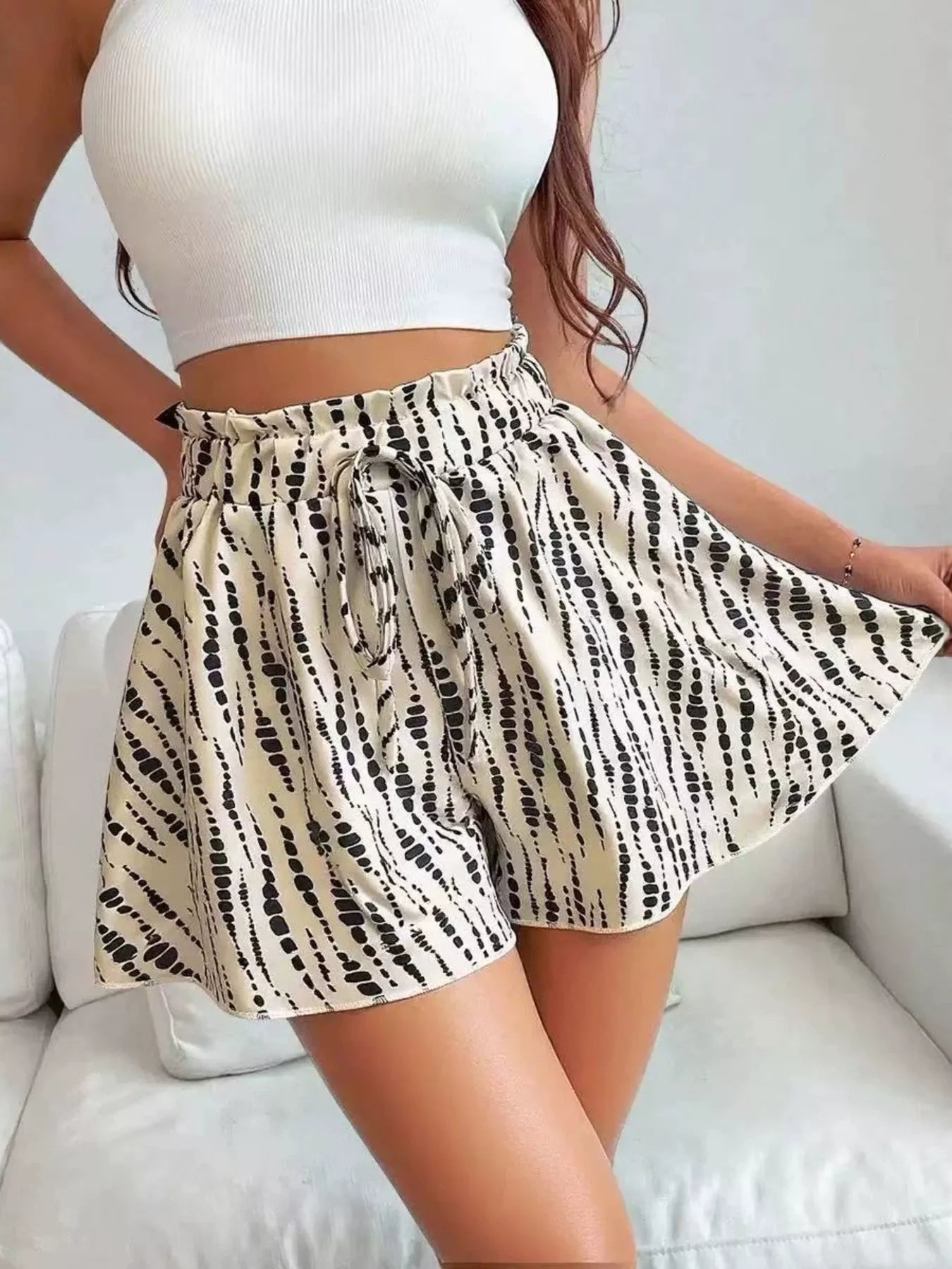 High-Waisted Paperbag Shorts