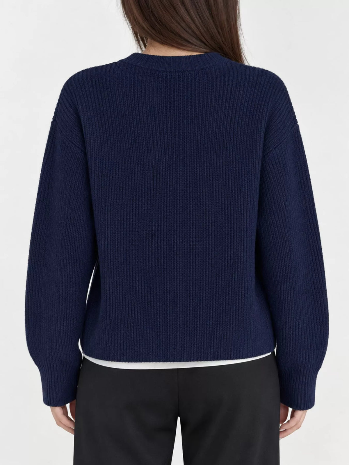 Zip-Up Dropped Shoulder Ribbed Cardigan