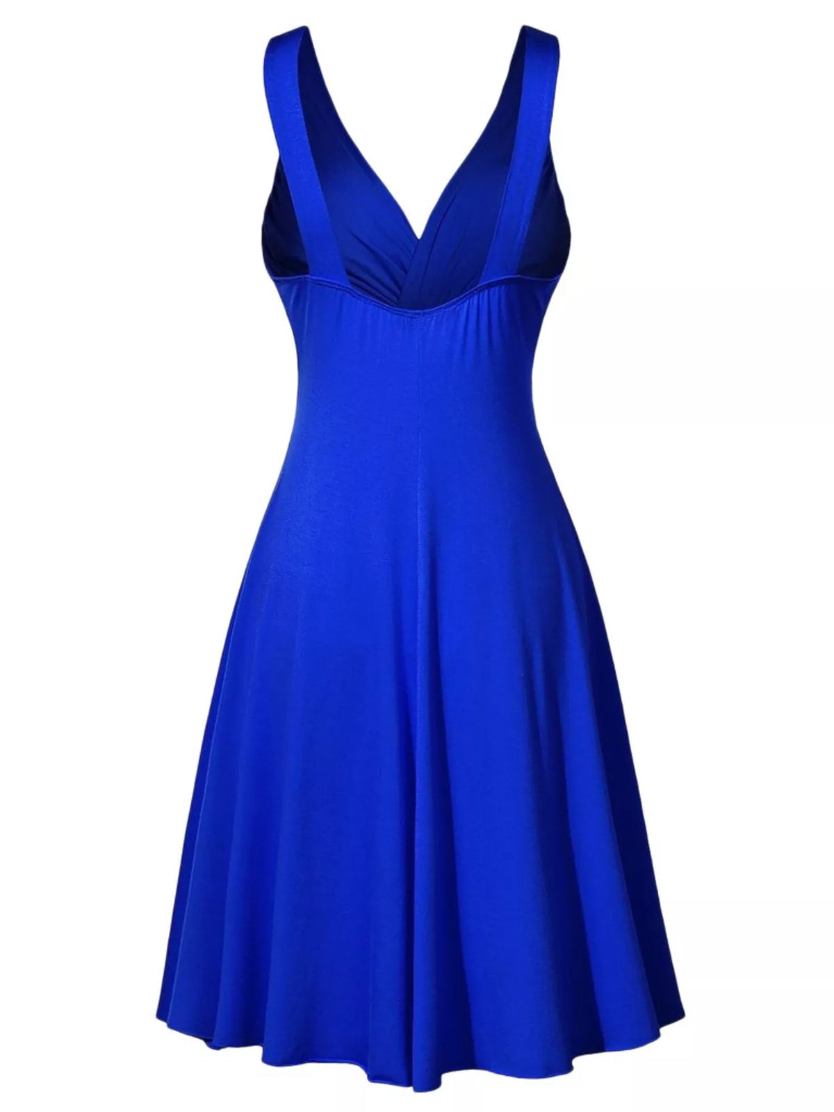 Twisted Sleeveless Ruched Waist A-Line Dress