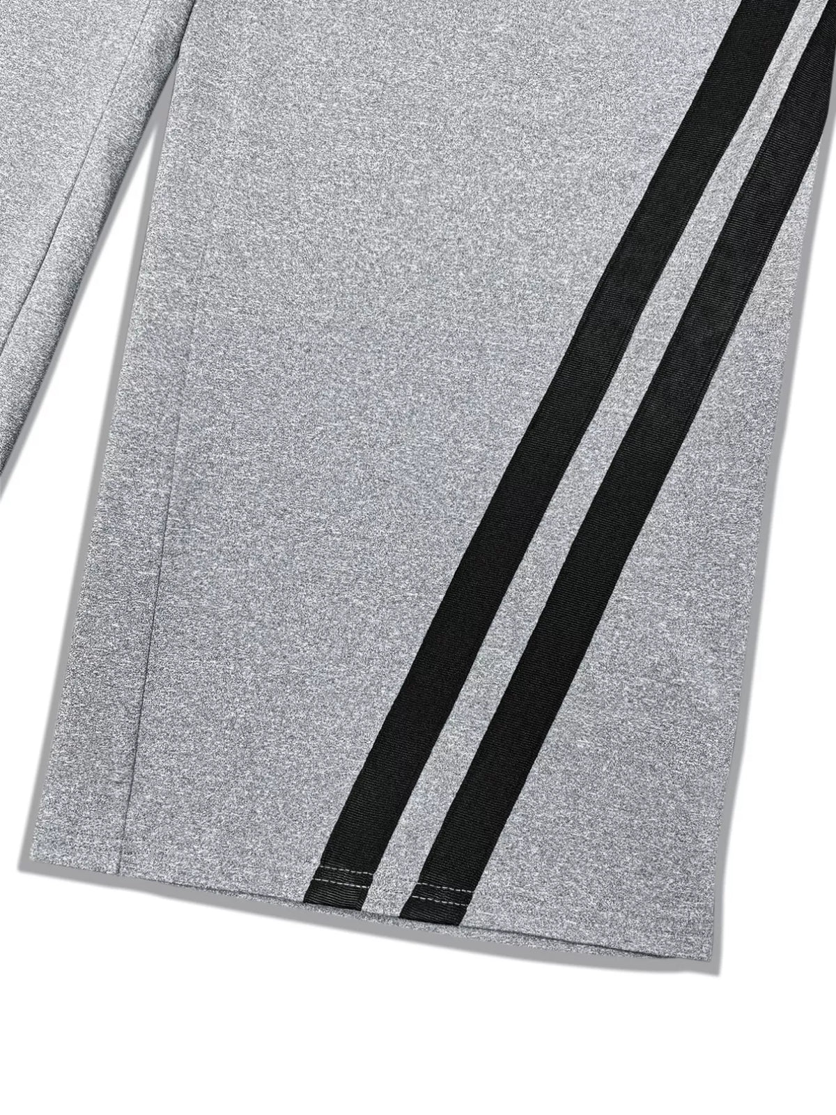Striped Contrast Wide Leg Pants in Gray