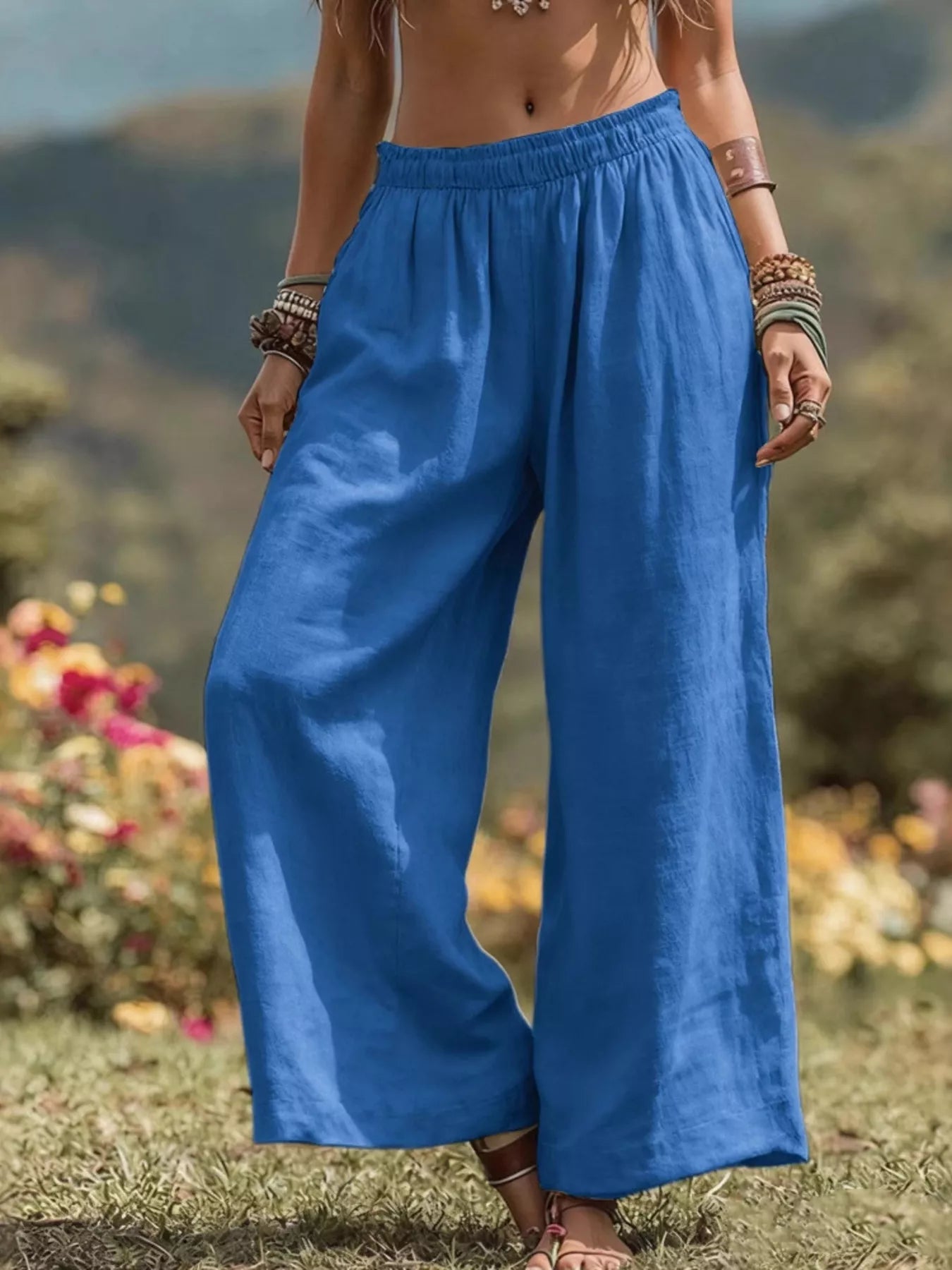 Bohemian Plus Size Wide Leg Pants
