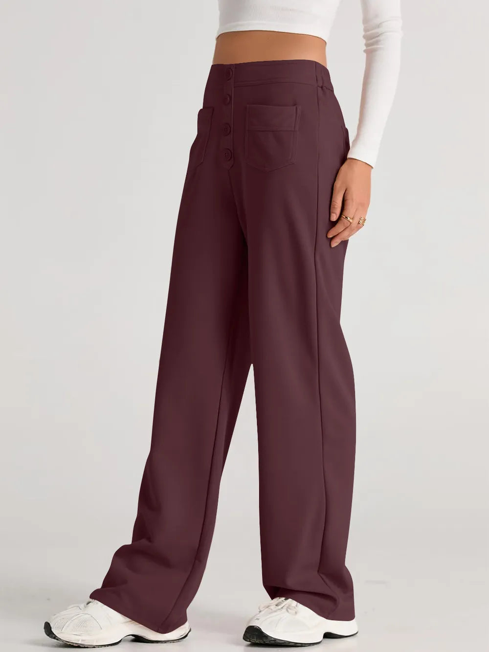 High Waist Wide Leg Pants by K&L