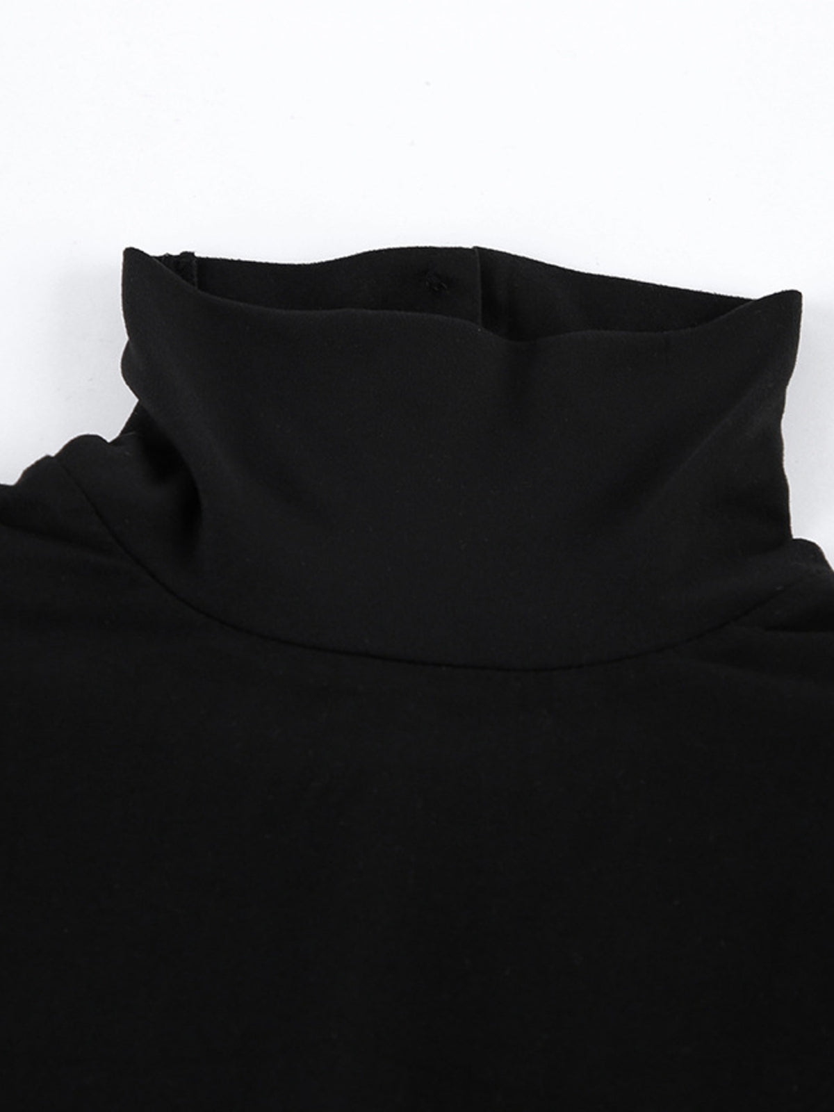 Backless Turtleneck Maxi Dress in Black