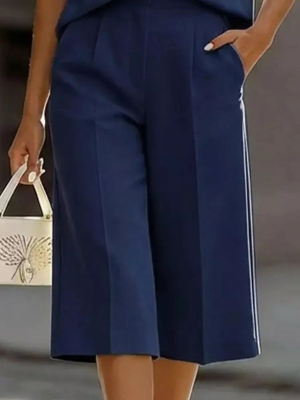 Short-Sleeve Shirt and Capris Two-Piece Set
