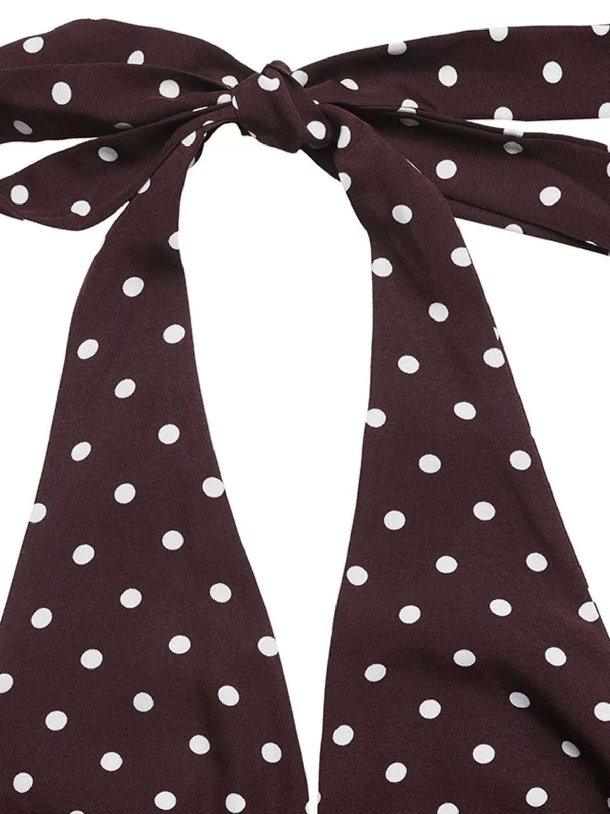 Halter Neck Polka Dot Maxi Dress in Brown