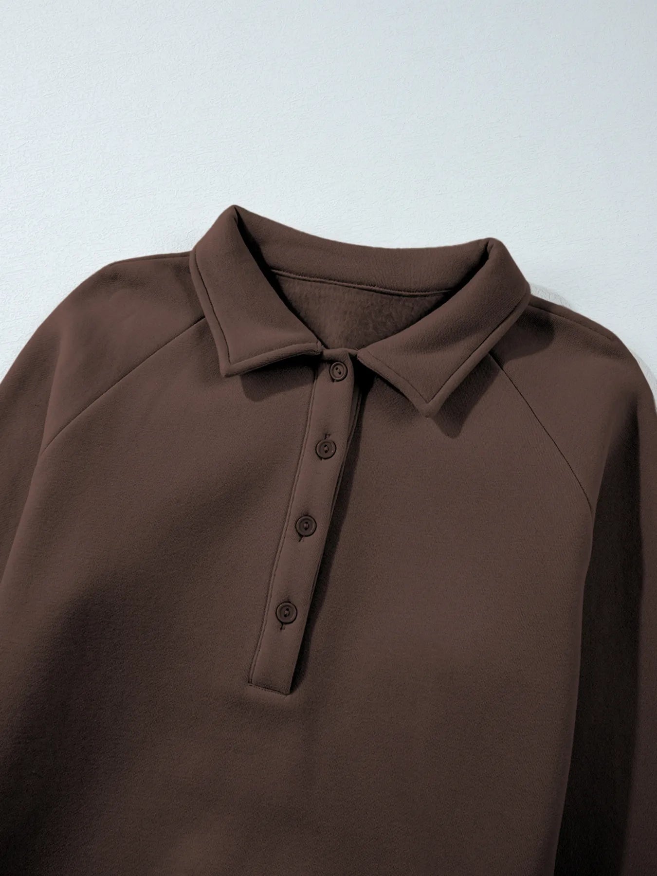 Collared Sweatshirt and High-Waist Pants Active Set