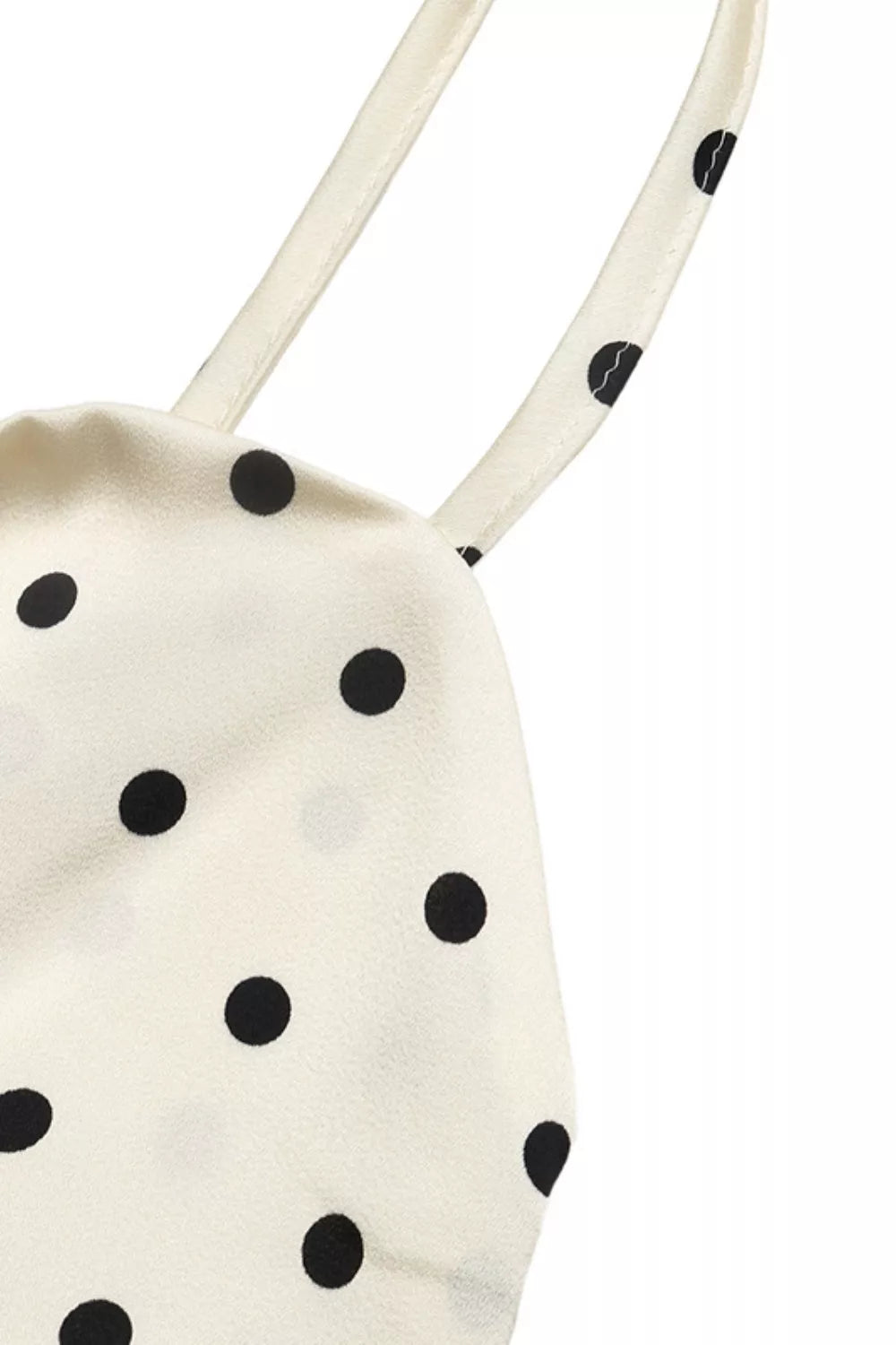 Polka Dot Tie-Front Cutout Maxi Dress in Cream