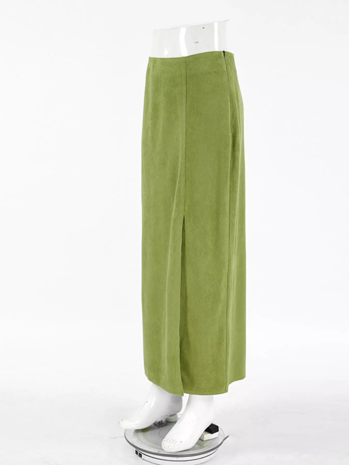 Slit Midi Skirt in Matcha Green