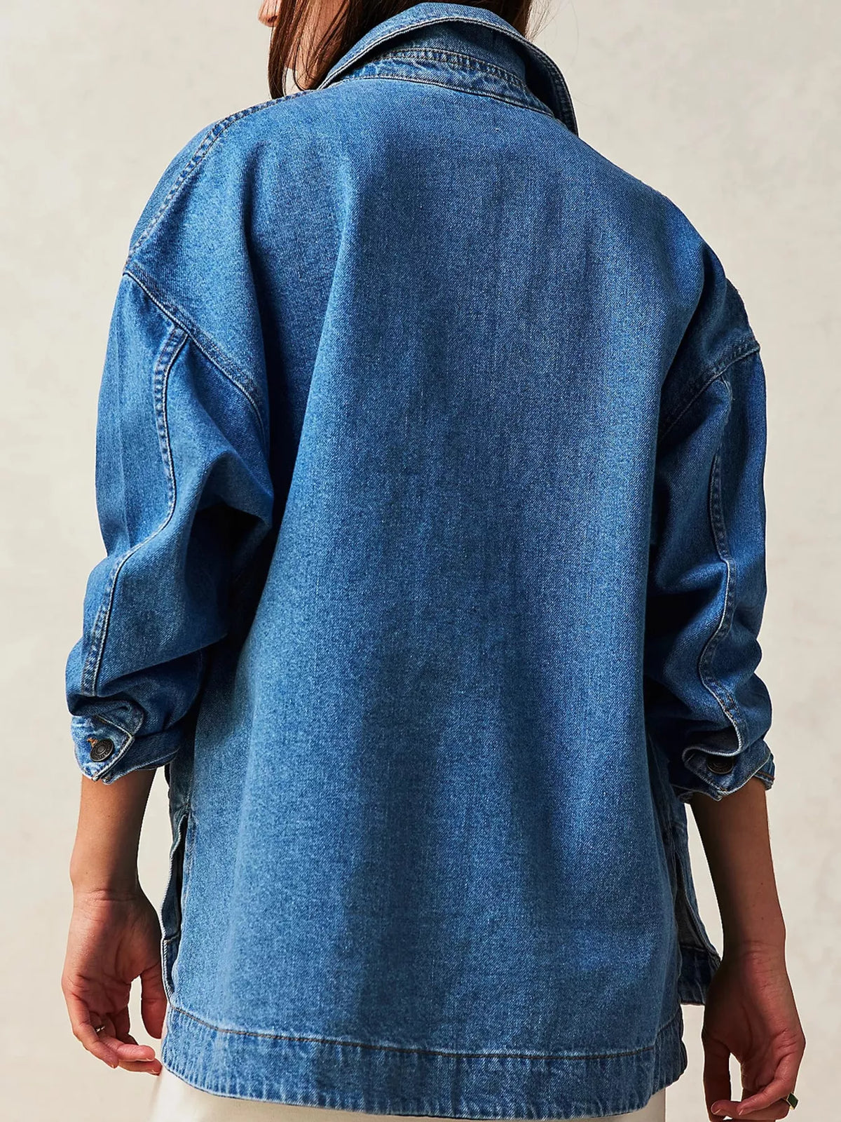 Button-Up Long Sleeve Denim Jacket