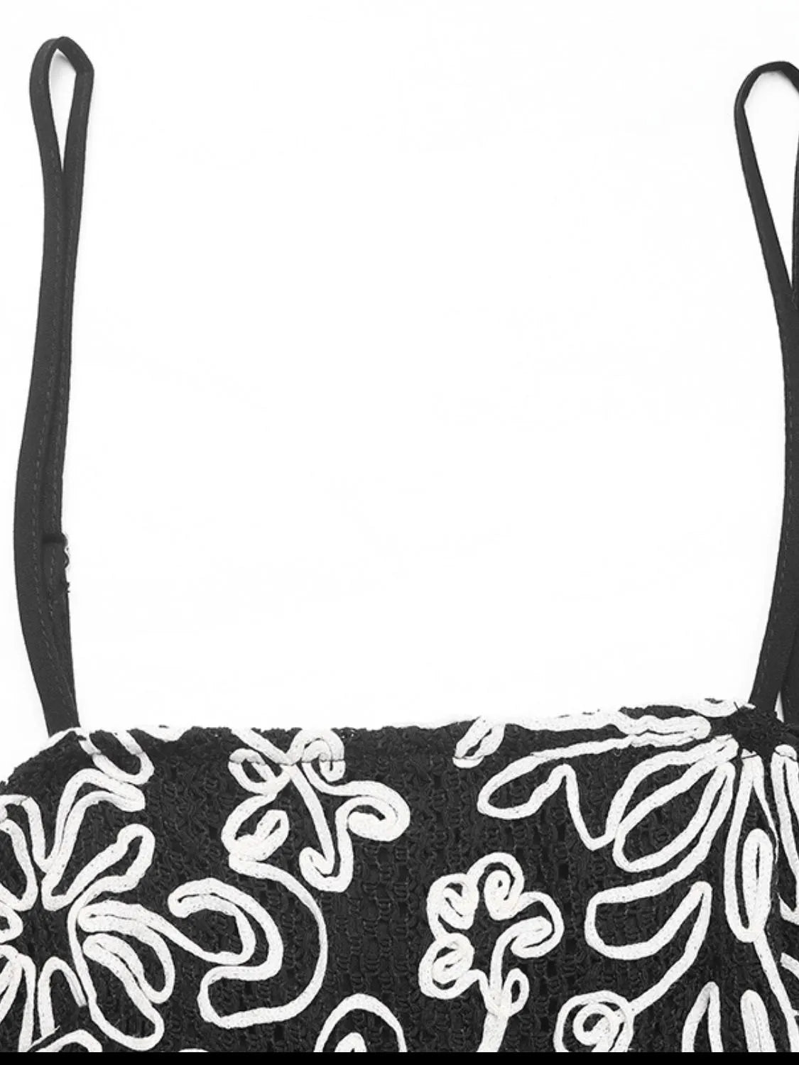 Smocked Cami Midi Dress in Black