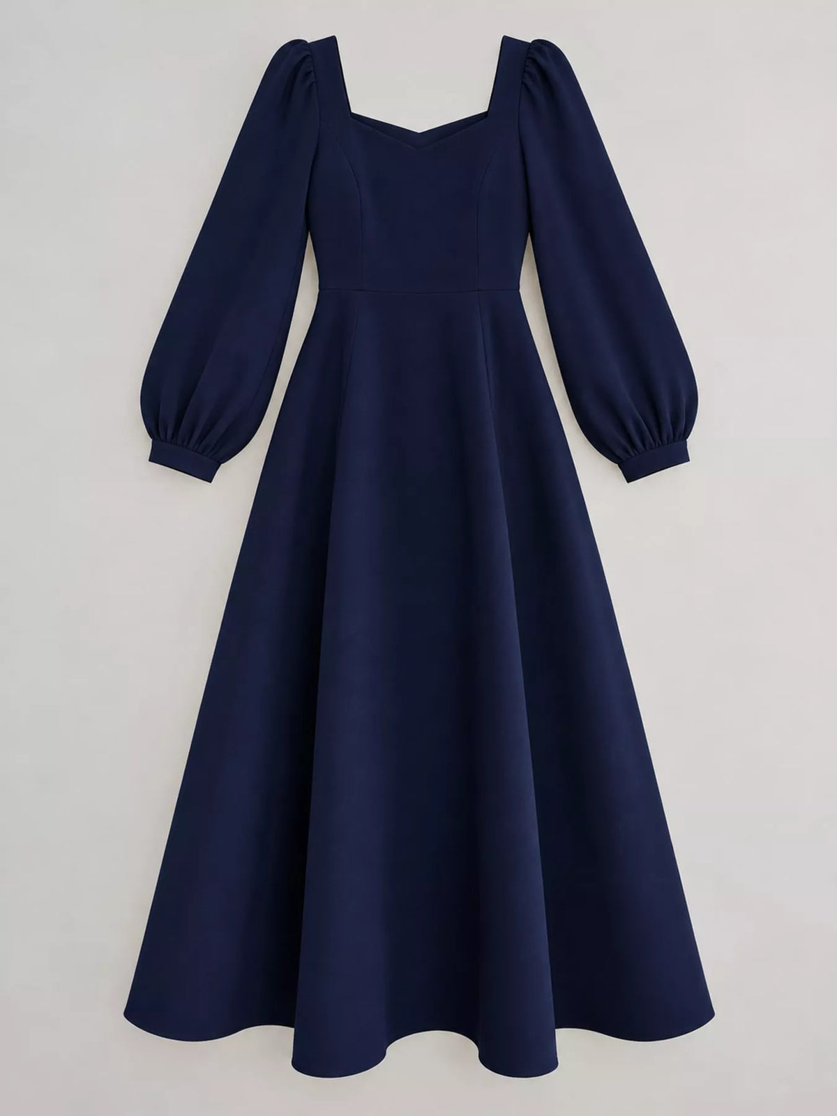 Long Sleeve A-Line Midi Dress