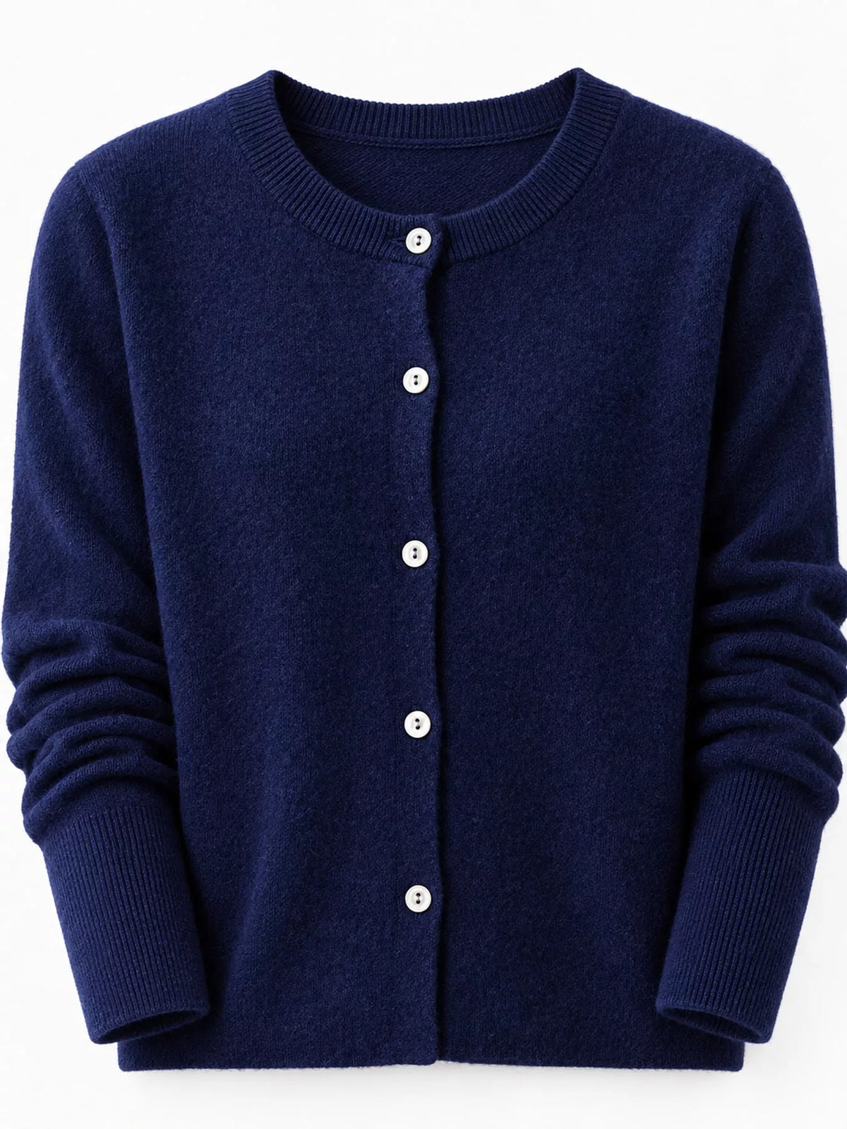 Crew Neck Button-Down Cardigan