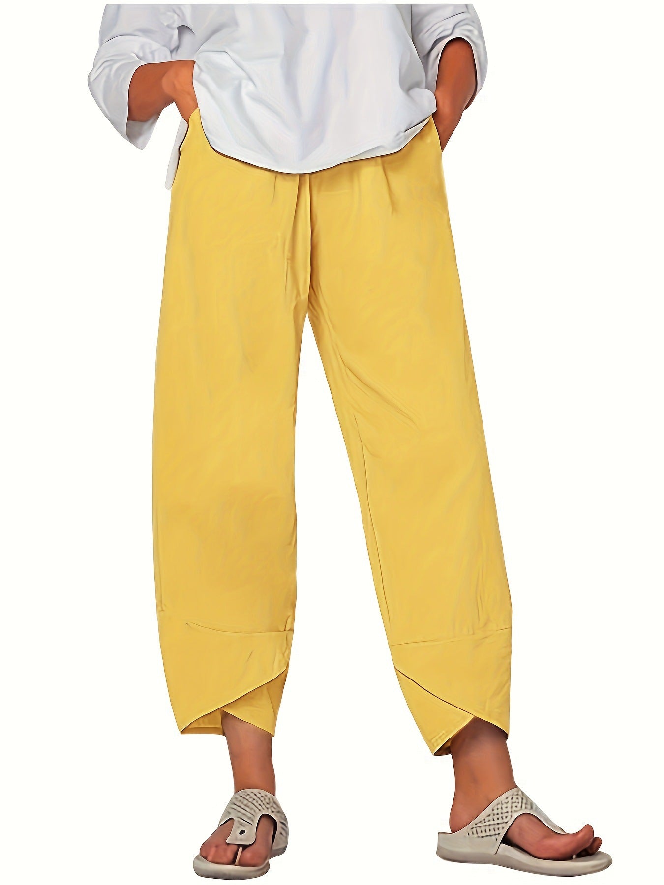 Elastic-Waist Pants with Pockets by Yolan House