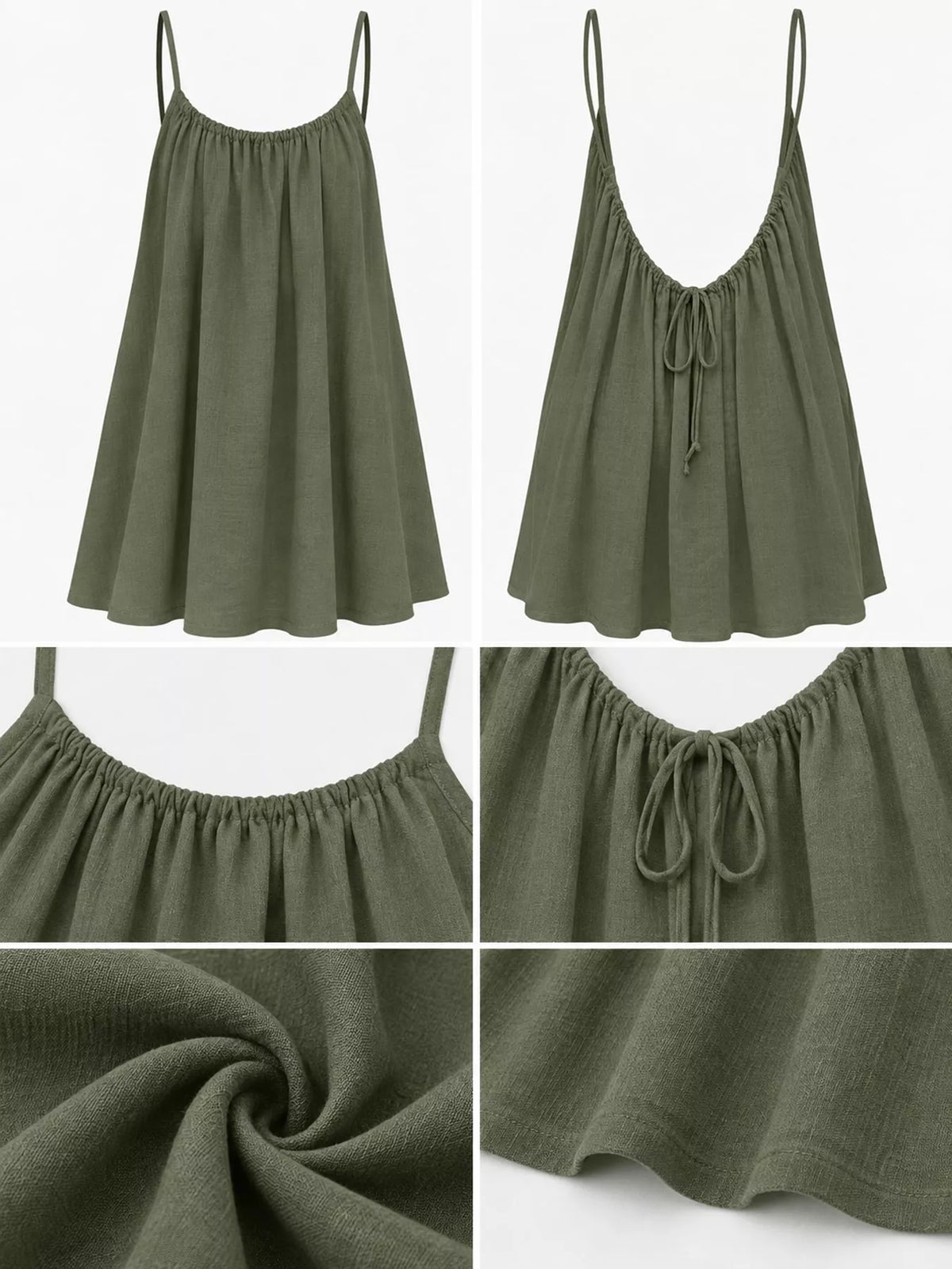 Backless Spaghetti Strap A-Line Mini Dress