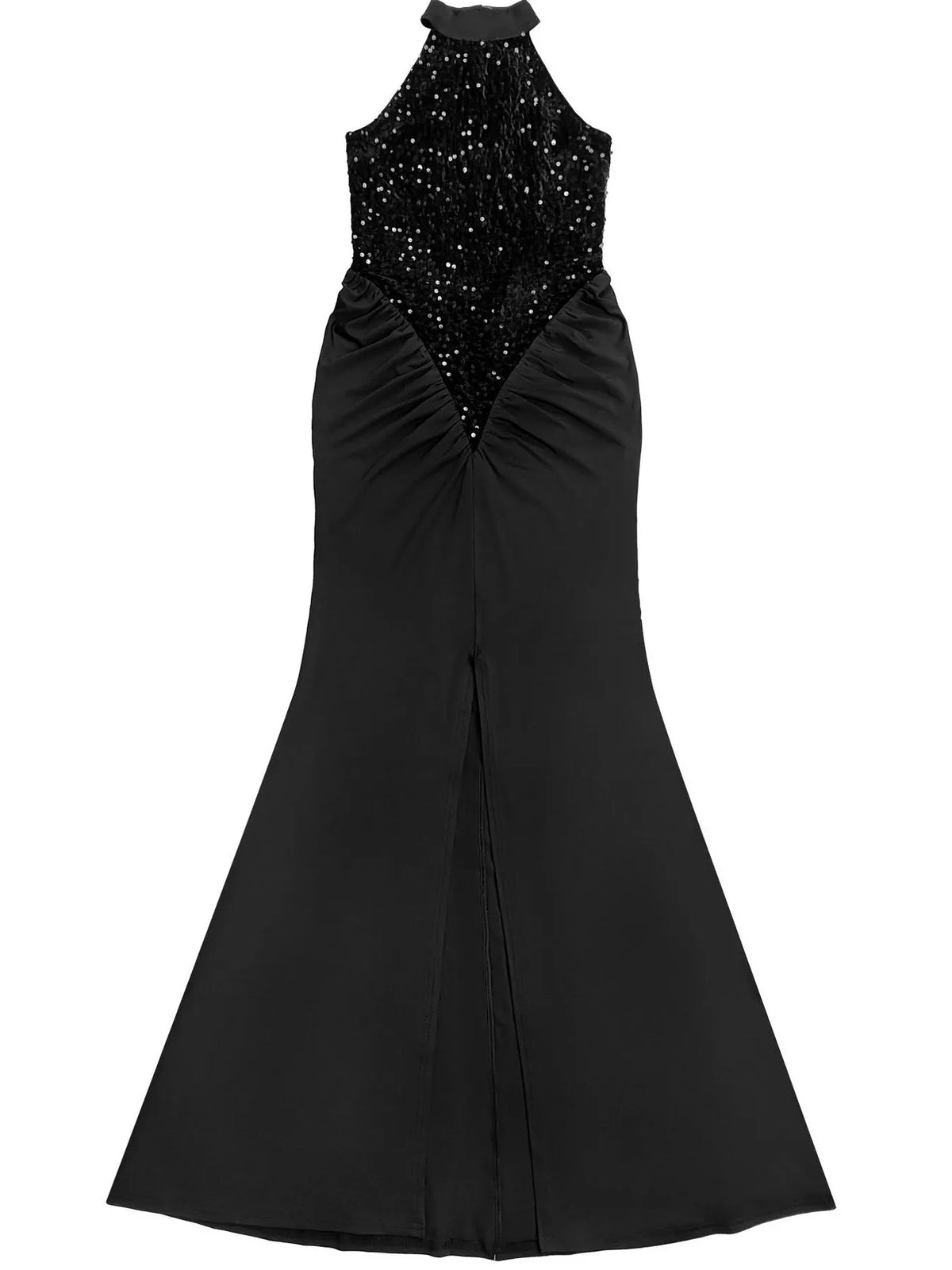 Sequin High Slit Maxi Dress