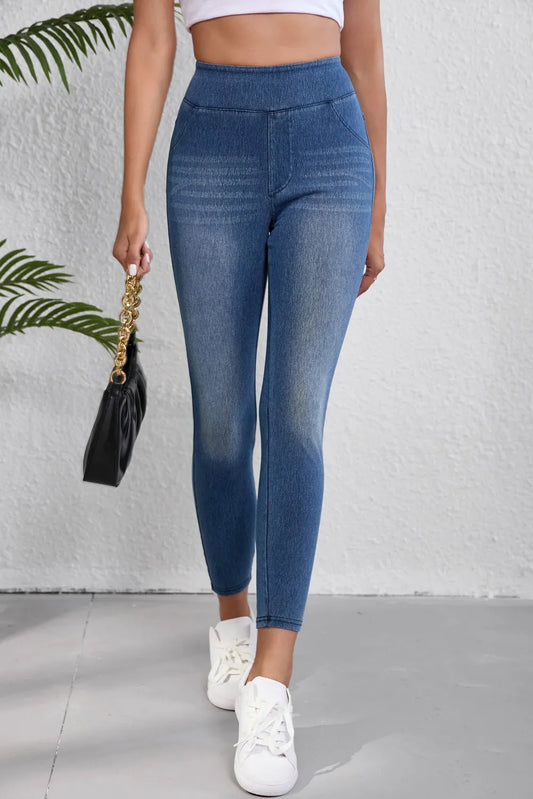 High Waist Skinny Jeans in Medium Wash