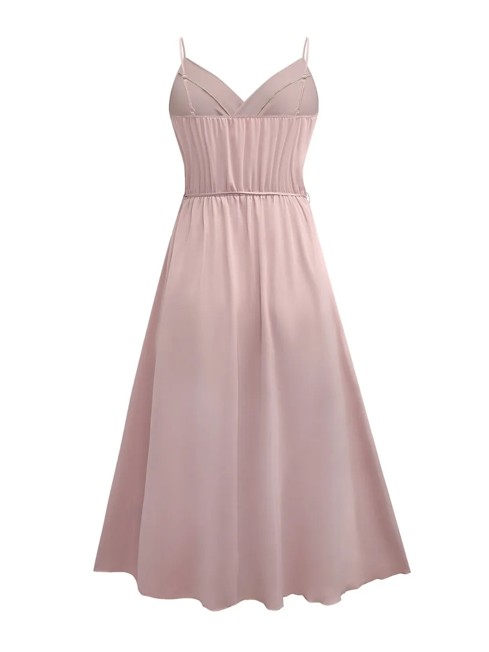 Tied Surplice Cami Dress in Pale Blush