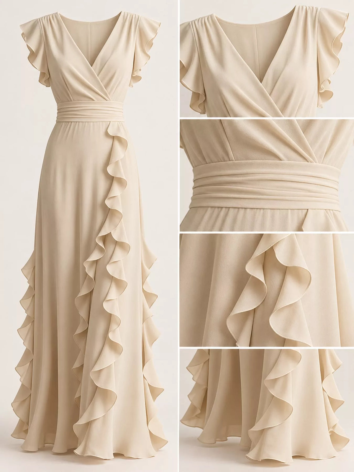 Ruffled Surplice Maxi Dress