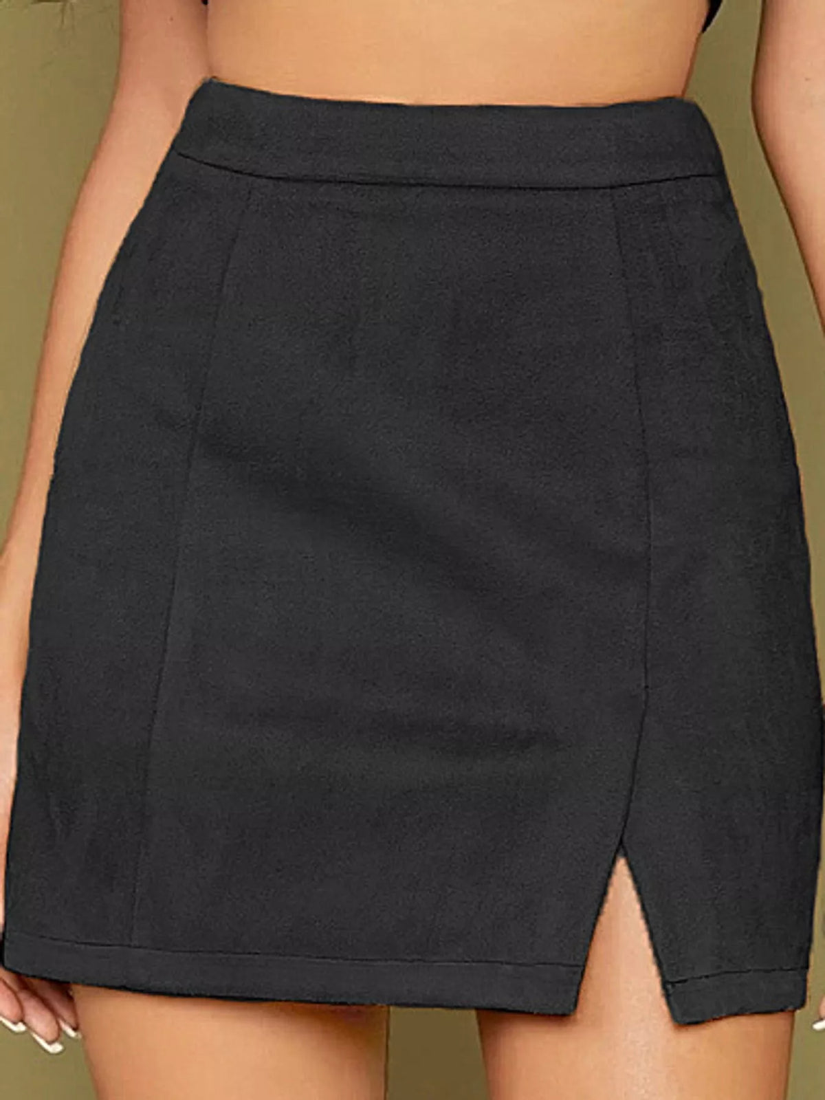 High-Waisted Slit Skirt