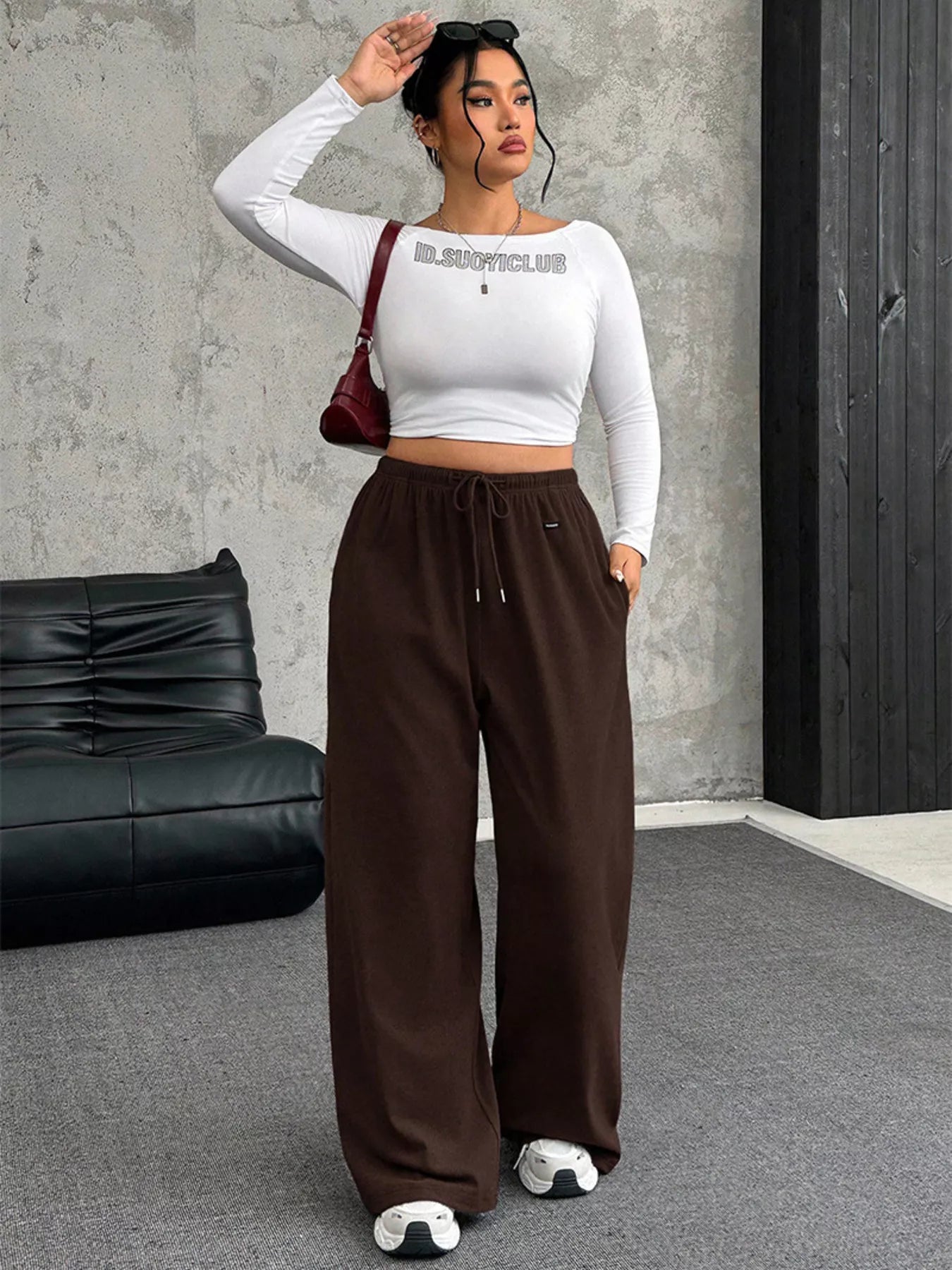 Drawstring Wide Leg Pants