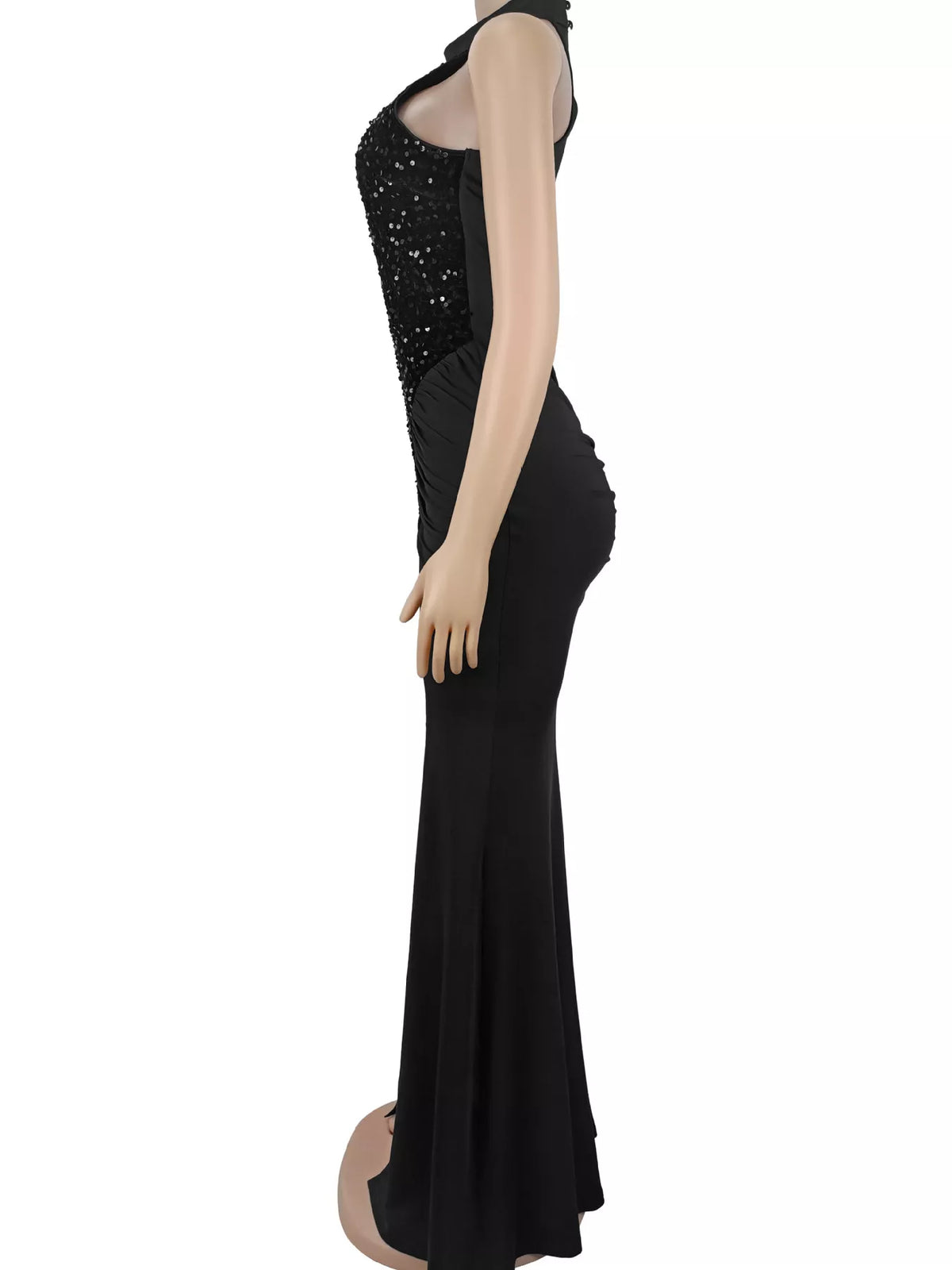 Sequin High Slit Maxi Dress