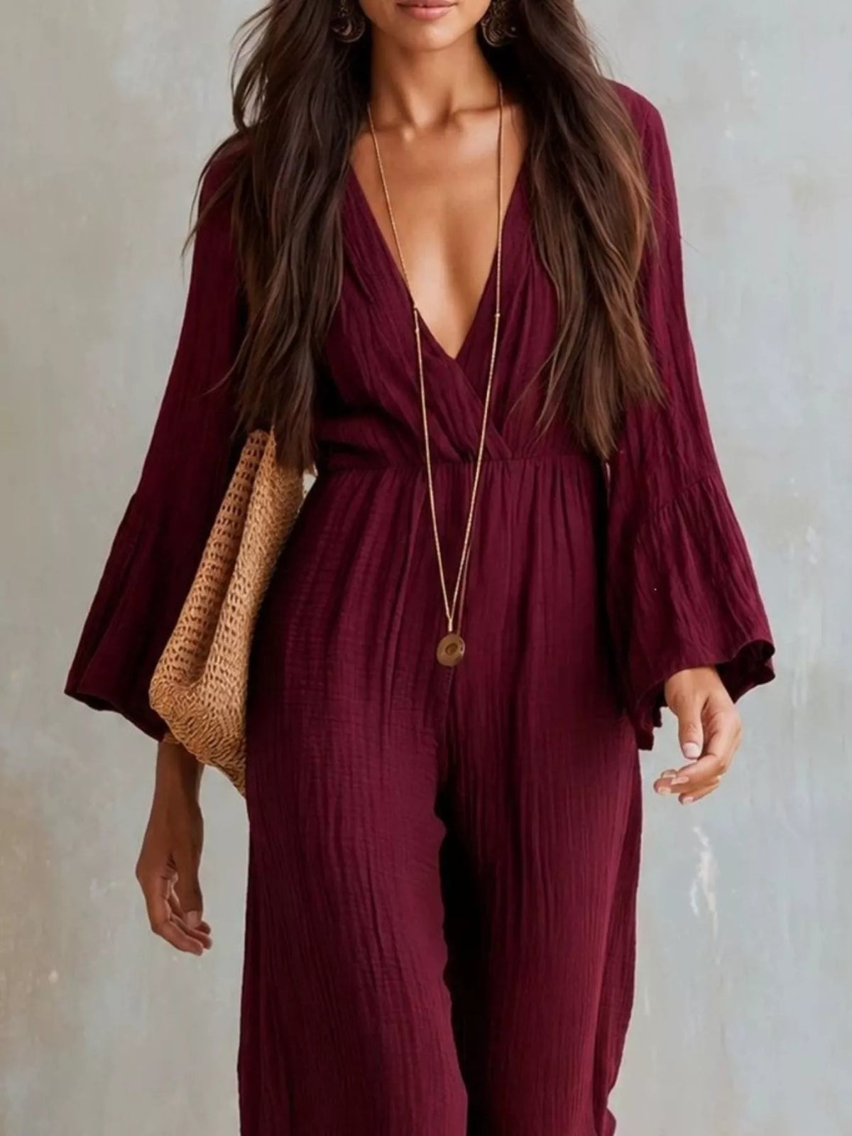 Flare Sleeve Jumpsuit