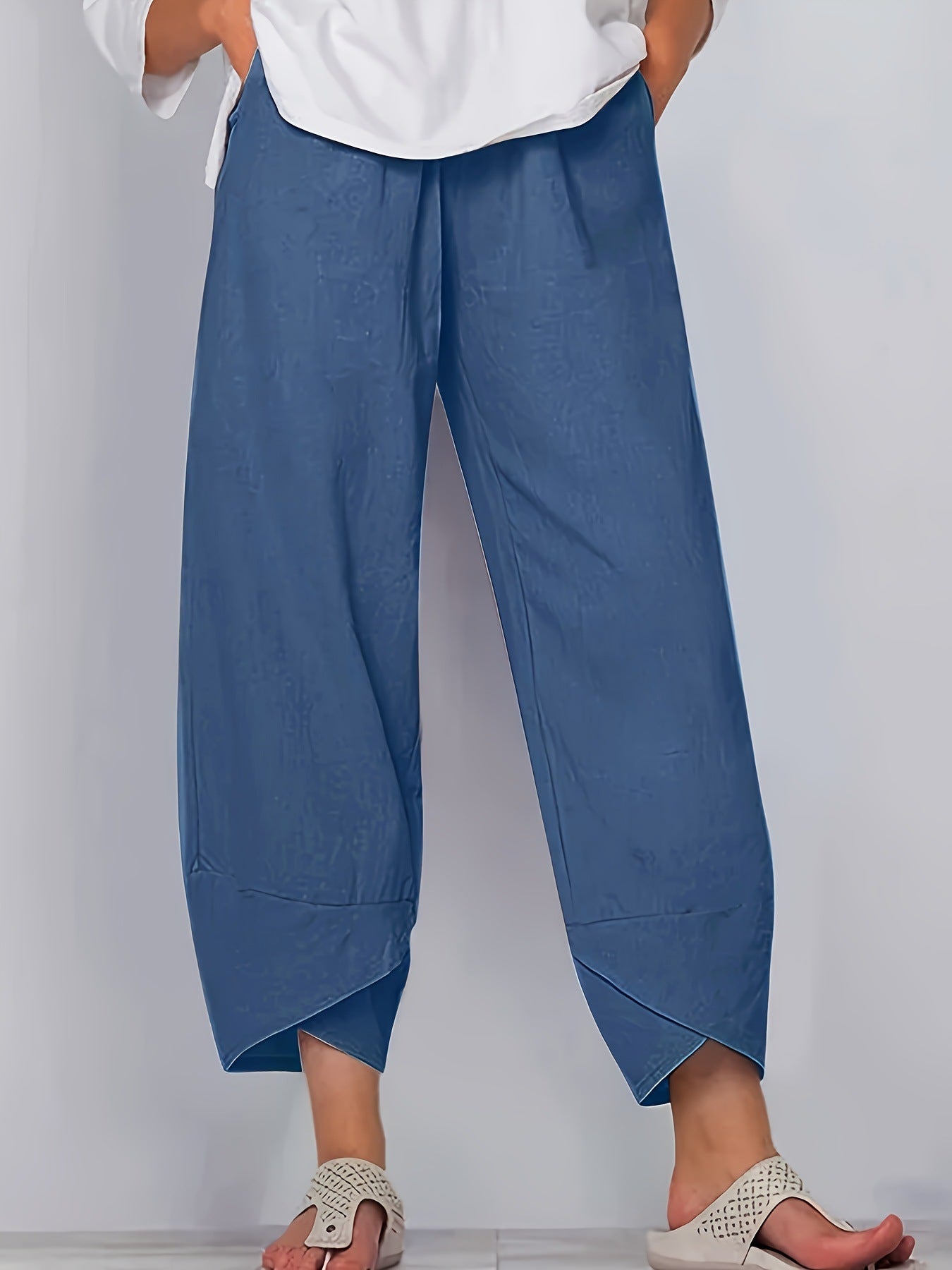 Elastic-Waist Pants with Pockets by Yolan House